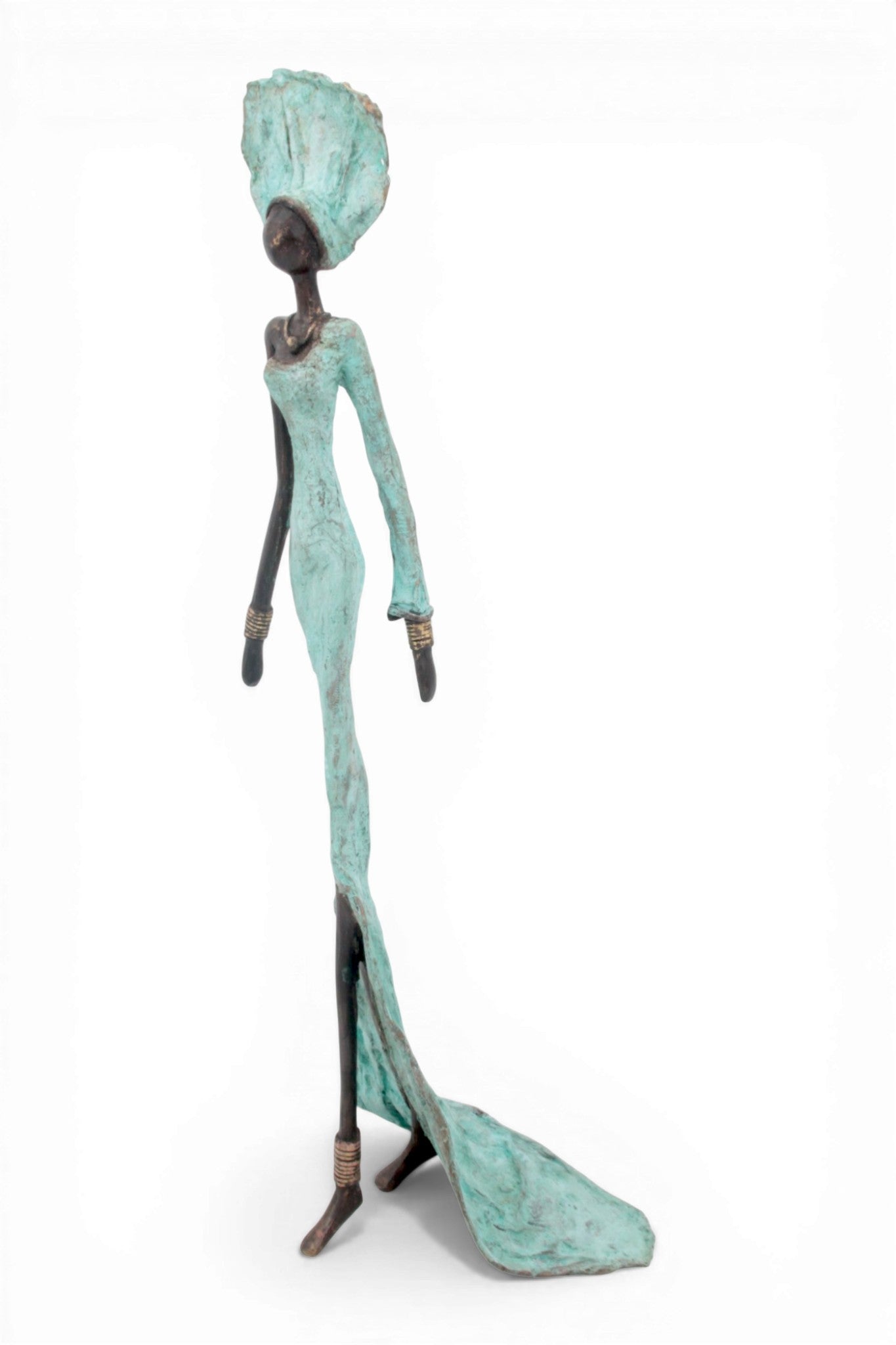 Bronze sans socle 55 cm turquoise n°2 
