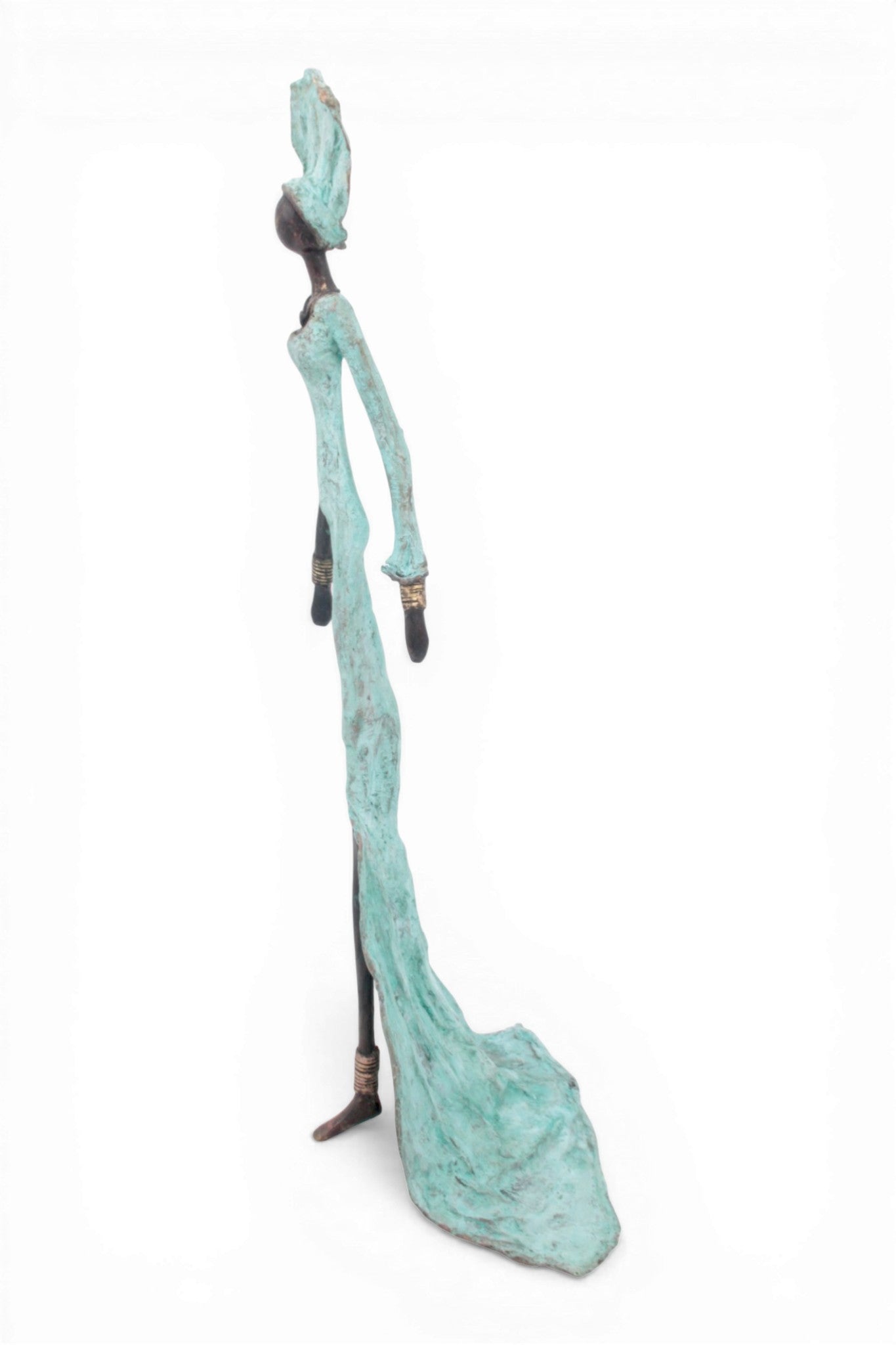 Bronze sans socle 55 cm turquoise n°2 