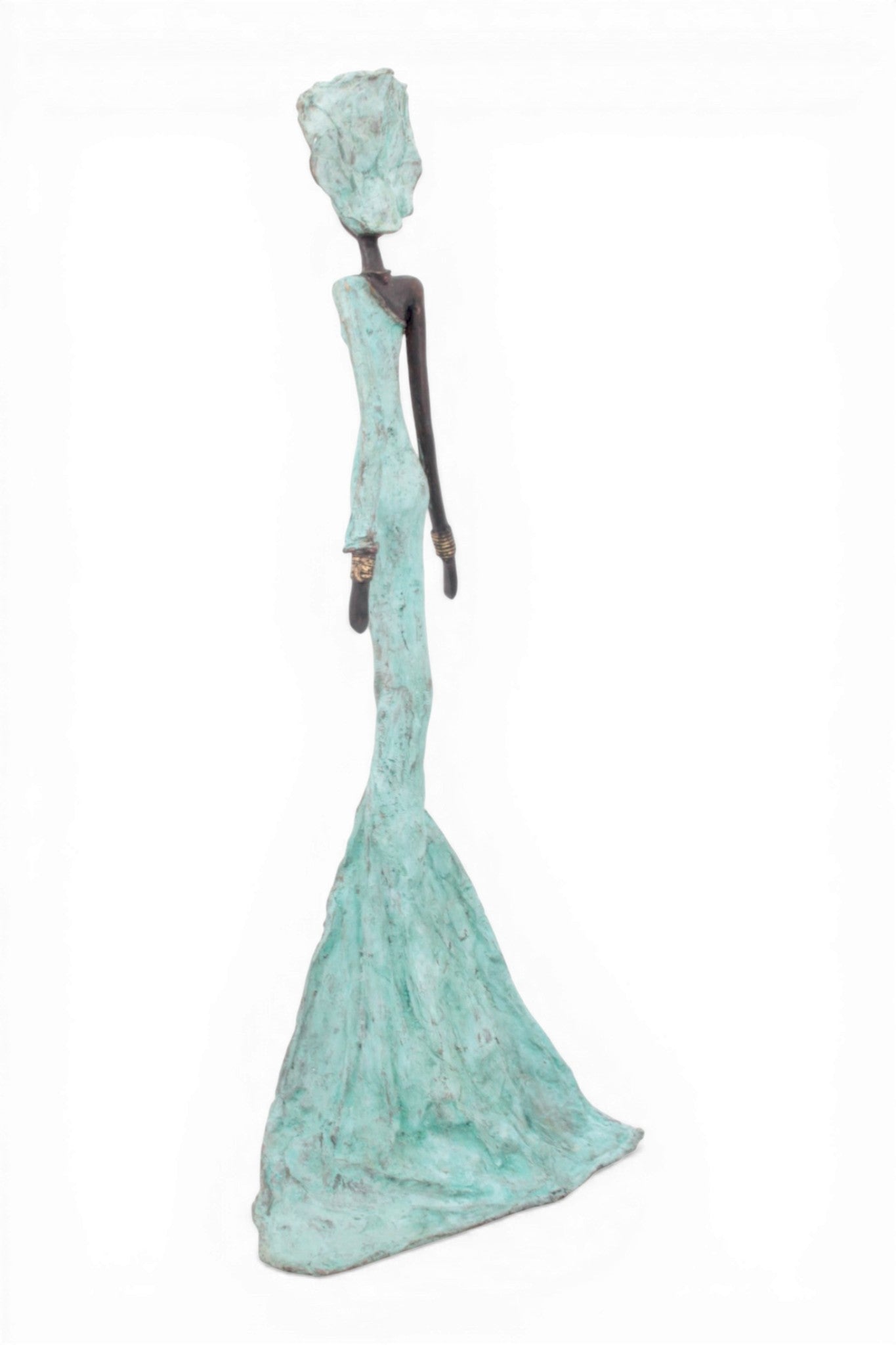 Bronze sans socle 55 cm turquoise n°2 