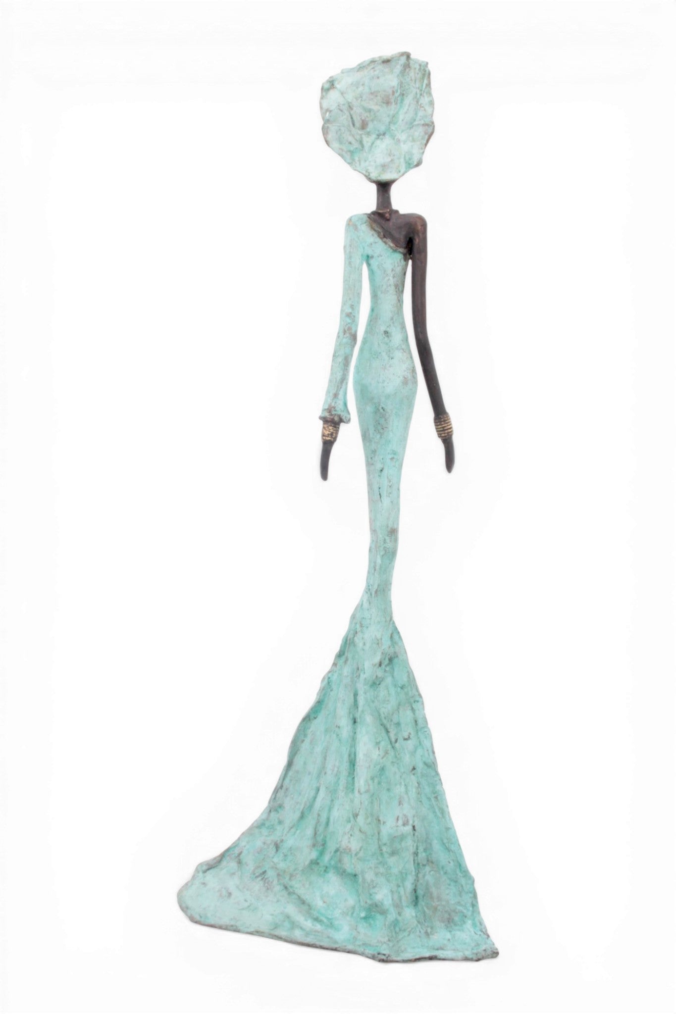 Bronze sans socle 55 cm turquoise n°2 