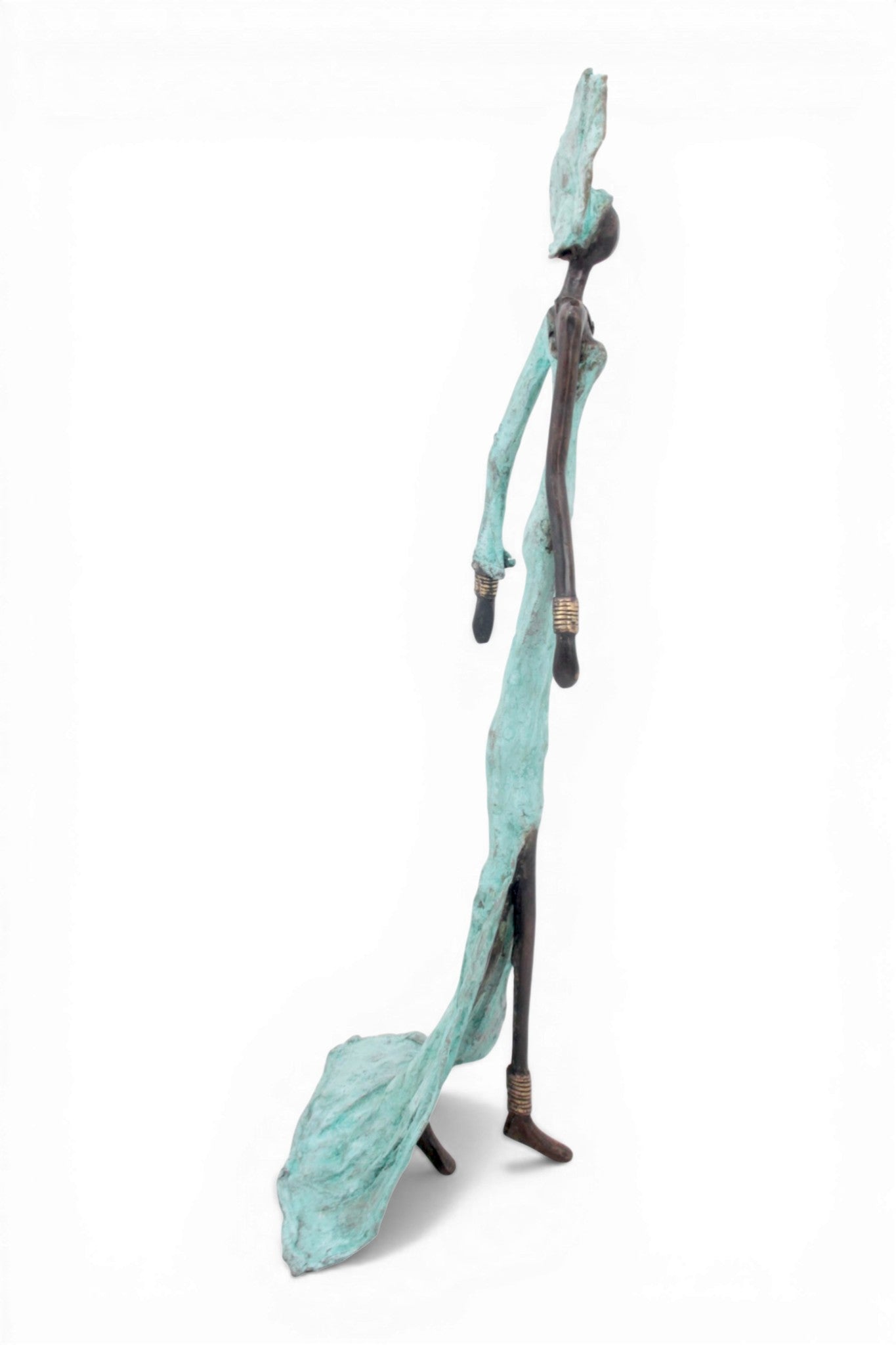 Bronze sans socle 55 cm turquoise n°2 