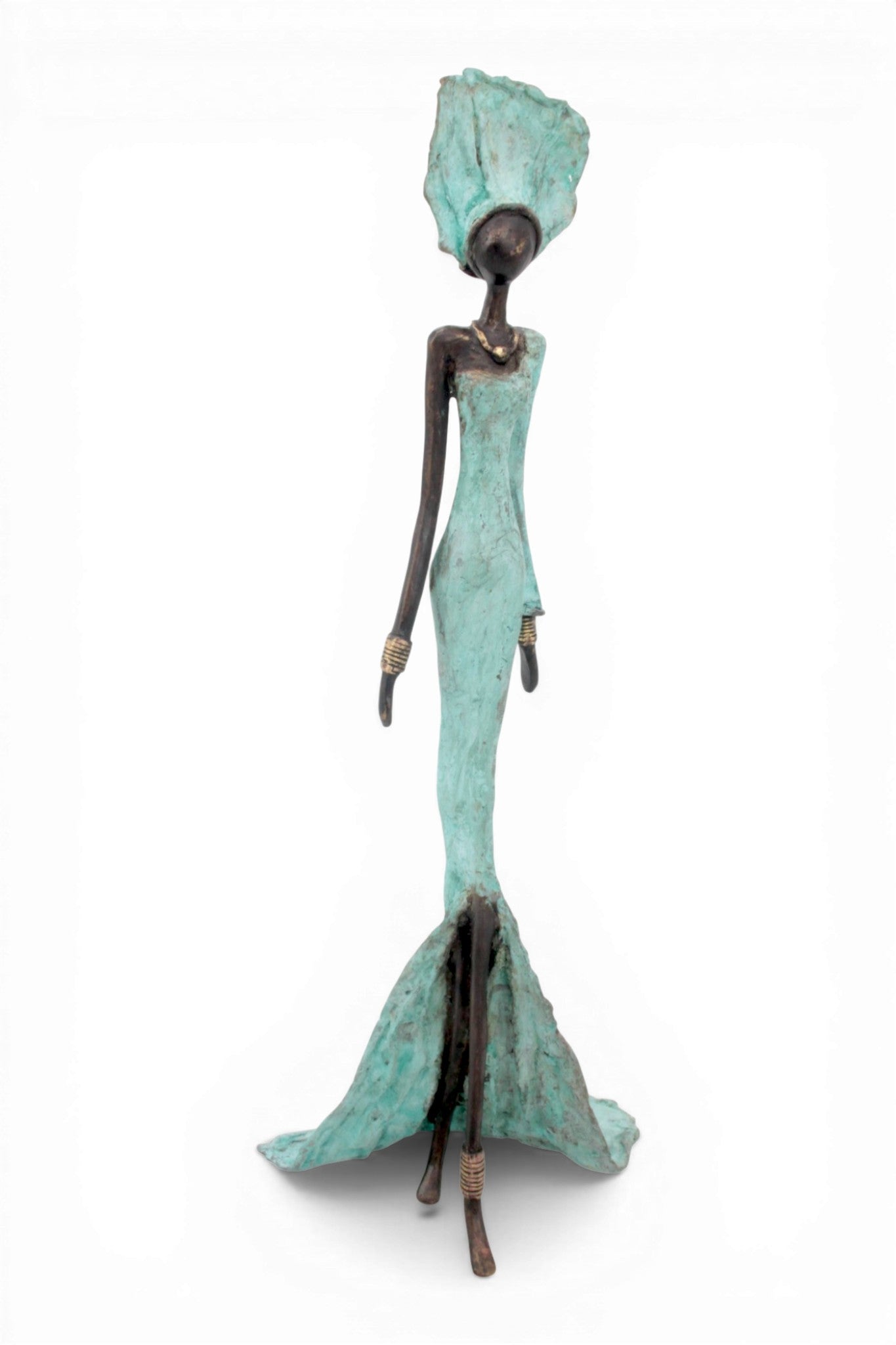 Bronze sans socle 55 cm turquoise n°2 