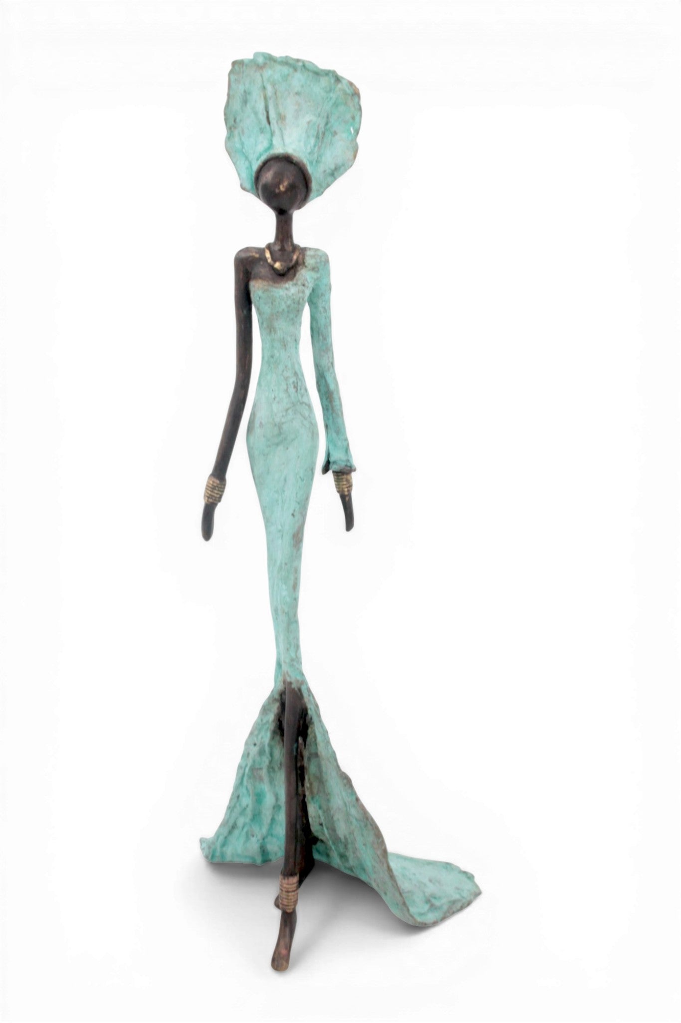 Bronze sans socle 55 cm turquoise n°2 