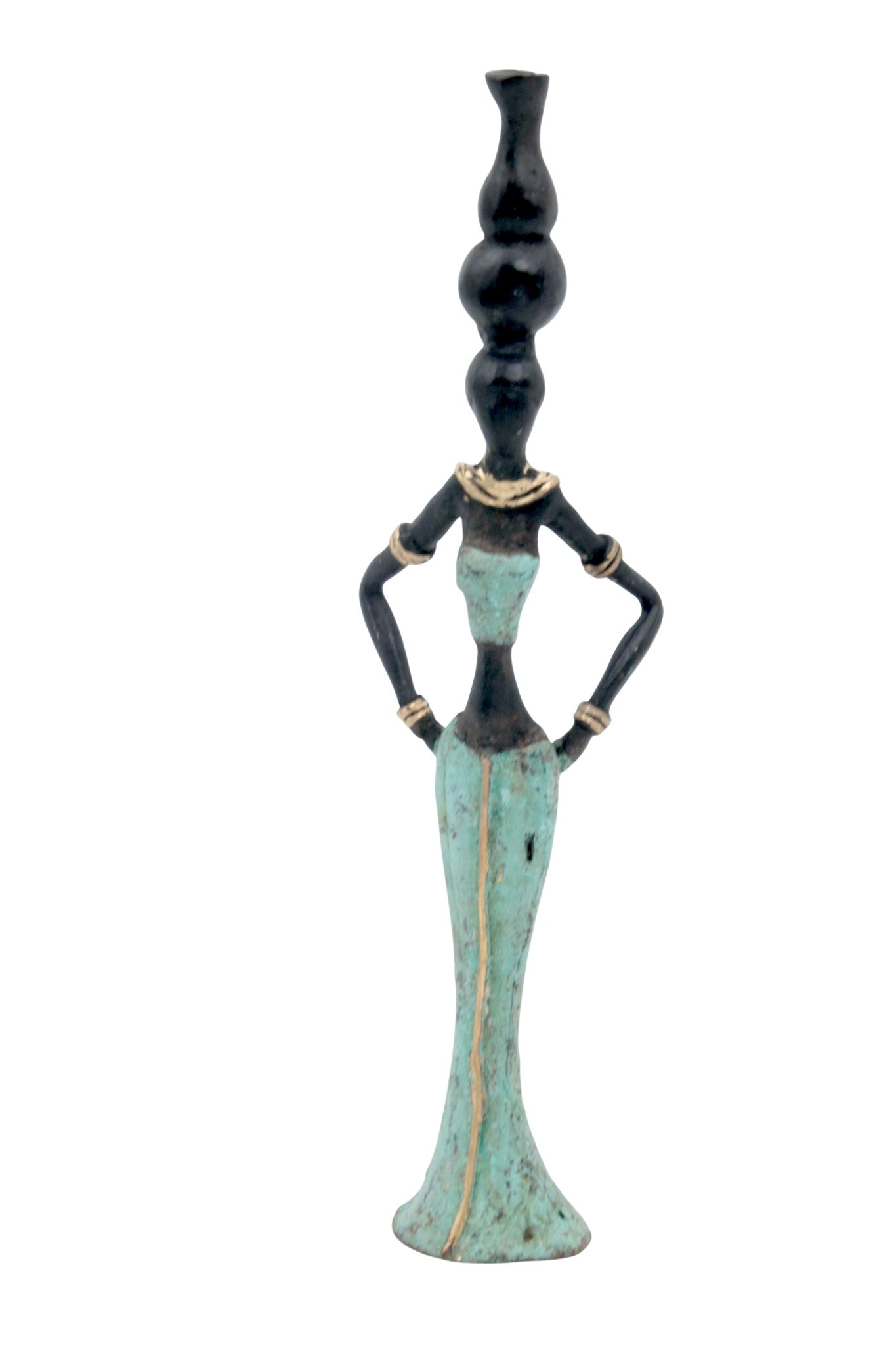 Bronze Mohamadi Dermé 20 cm turquoise n°1 
