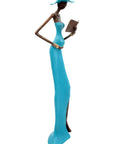Bronze Issouf 55 cm bleu n°2 