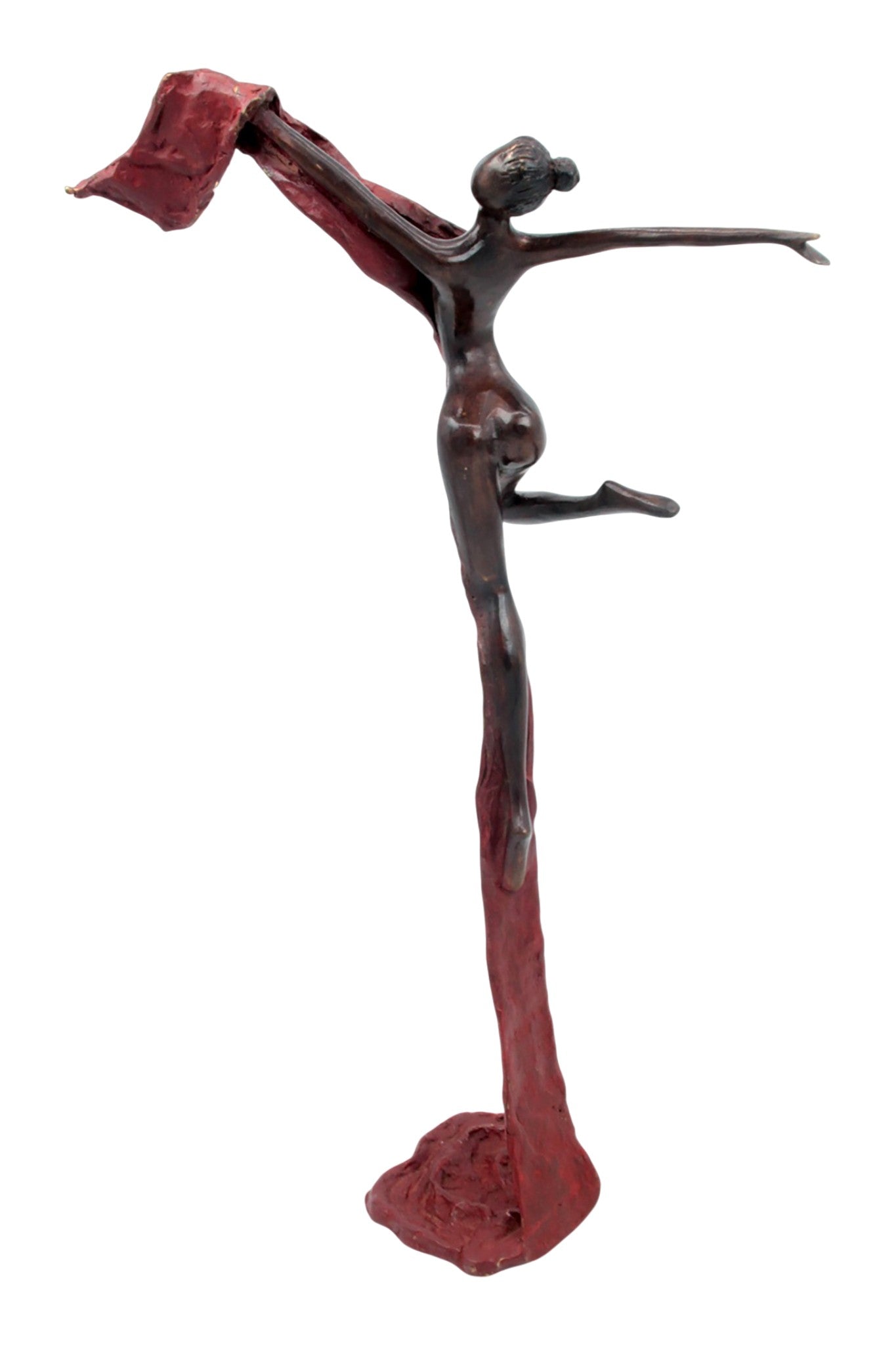 Bronze Issouf danseuse 50 cm rouge n°1 