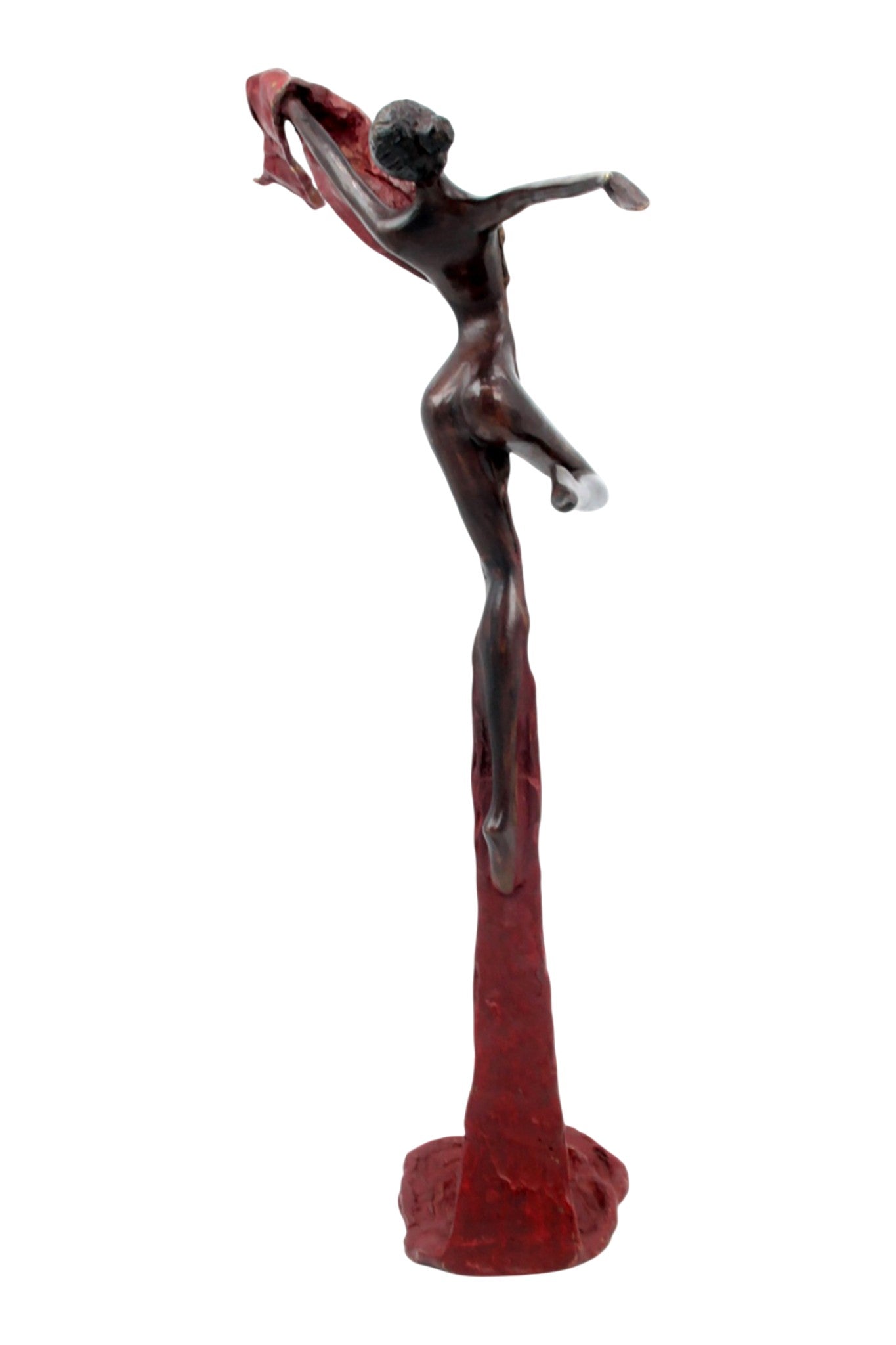 Bronze Issouf danseuse 50 cm rouge n°1 