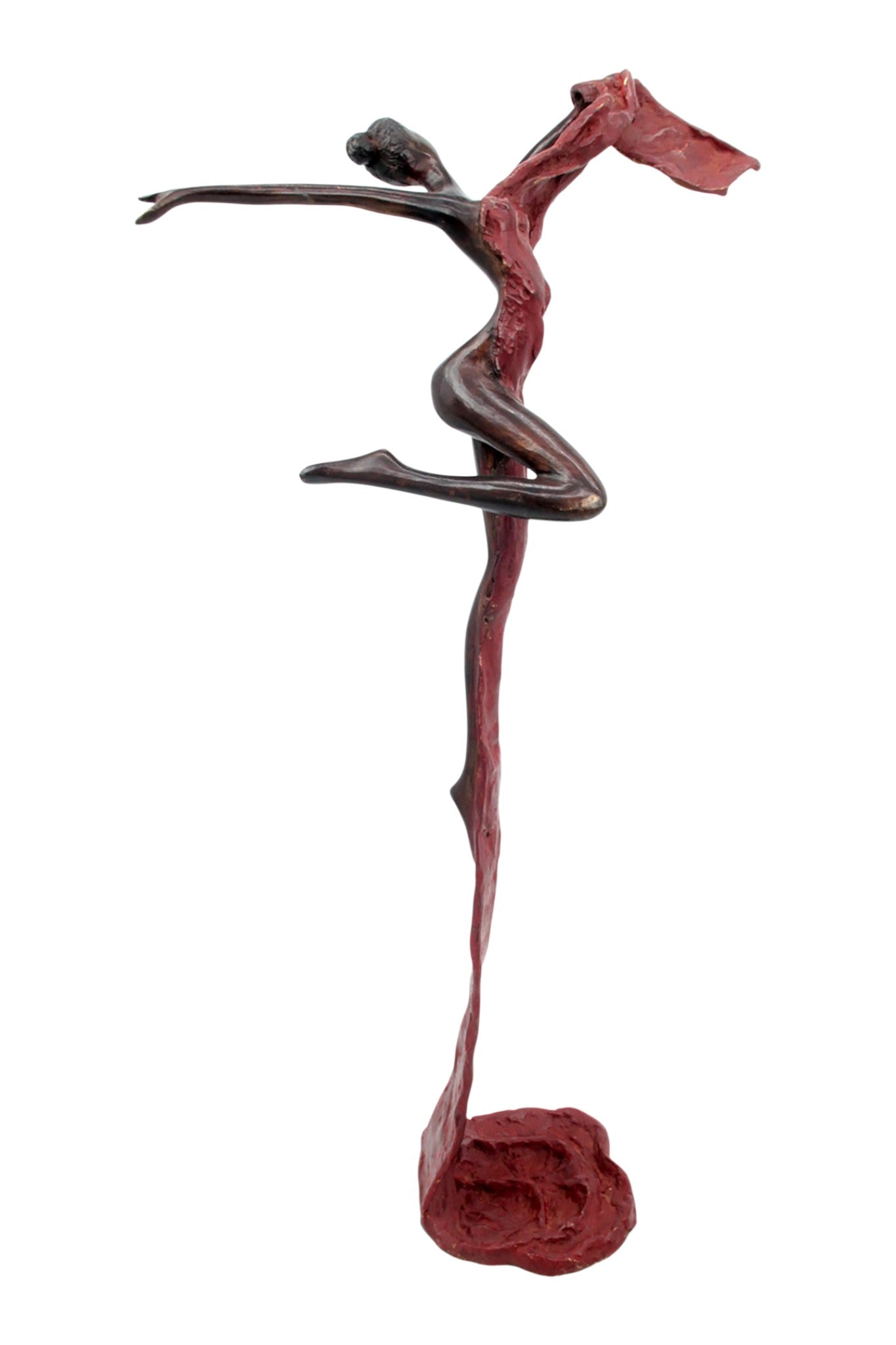 Bronze Issouf danseuse 50 cm rouge n°1 