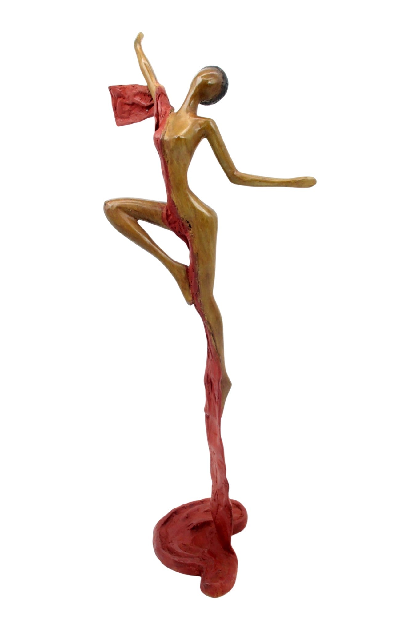 Bronze Issouf danseuse 50 cm rouge n°2 