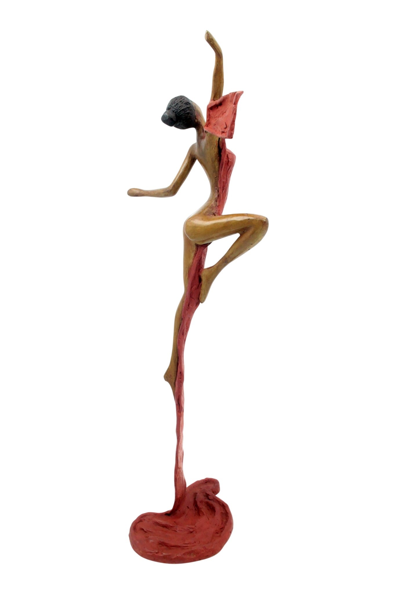 Bronze Issouf danseuse 50 cm rouge n°2 