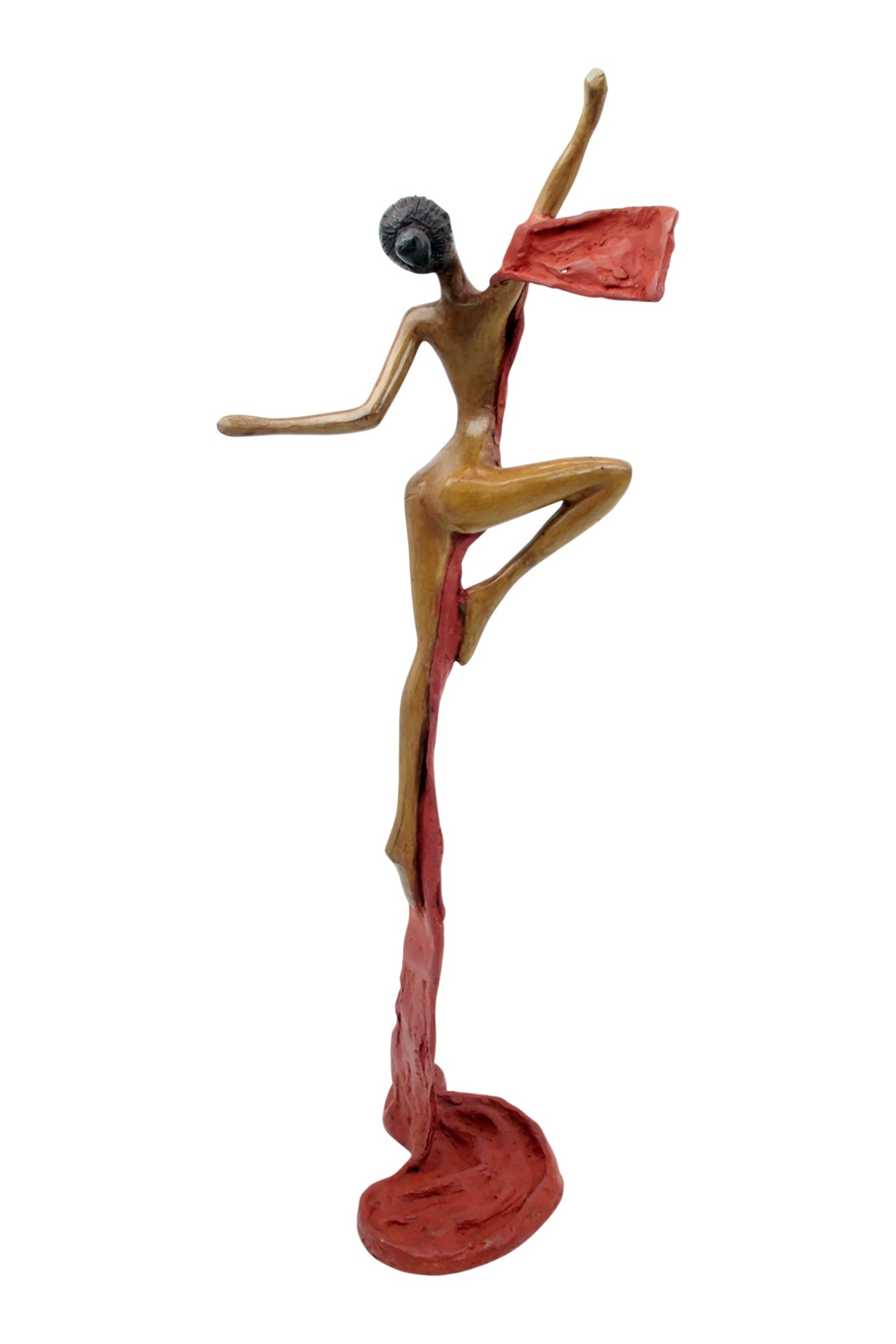 Bronze Issouf danseuse 50 cm rouge n°2 
