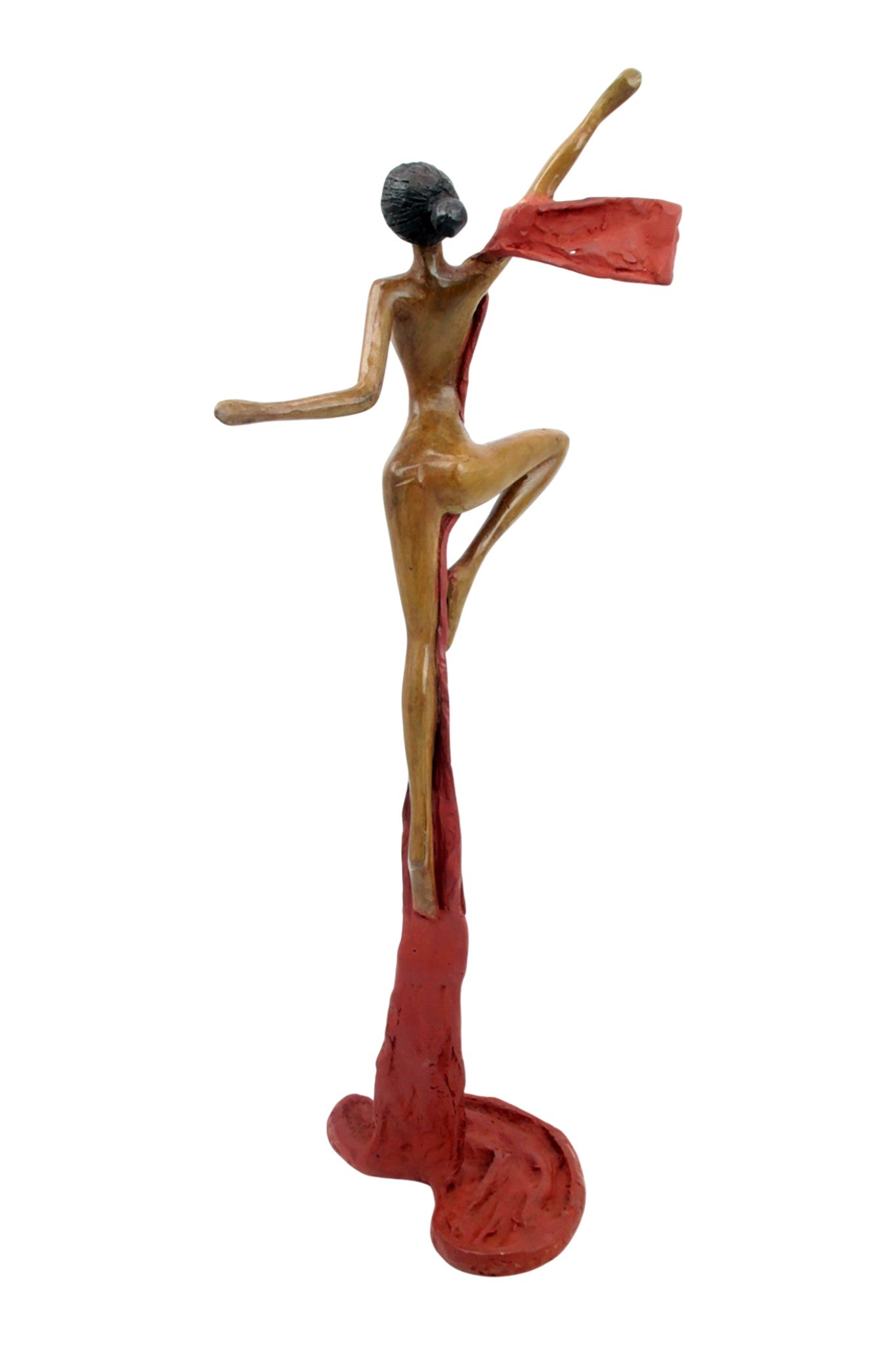 Bronze Issouf danseuse 50 cm rouge n°2 