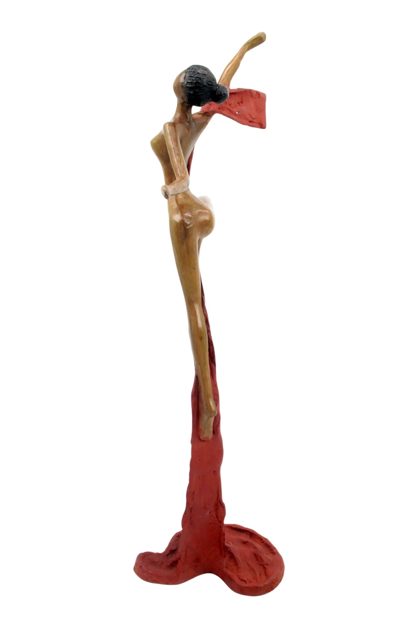 Bronze Issouf danseuse 50 cm rouge n°2 
