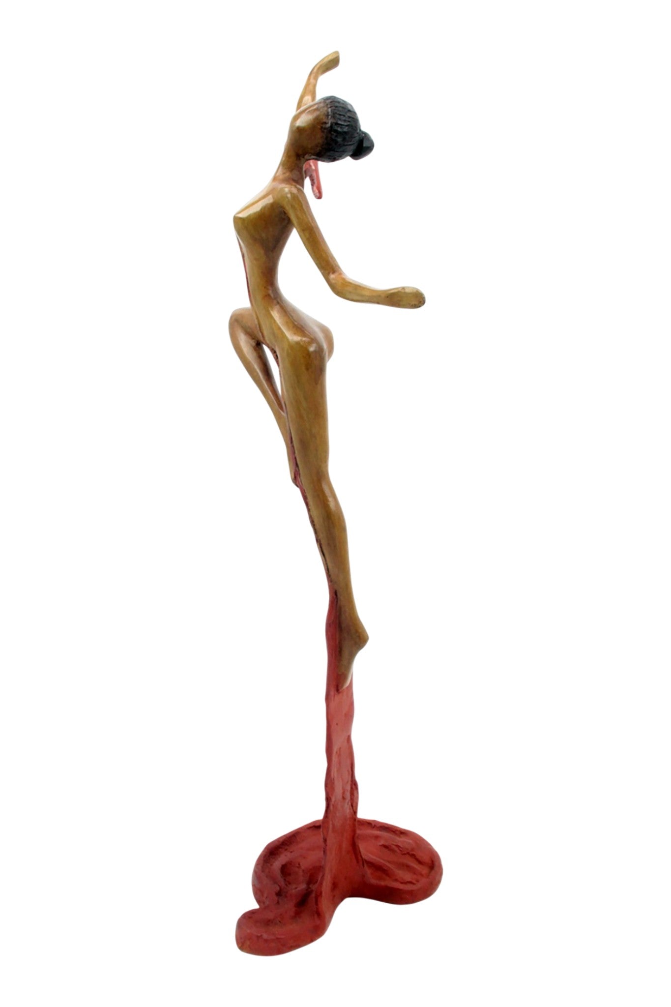 Bronze Issouf danseuse 50 cm rouge n°2 