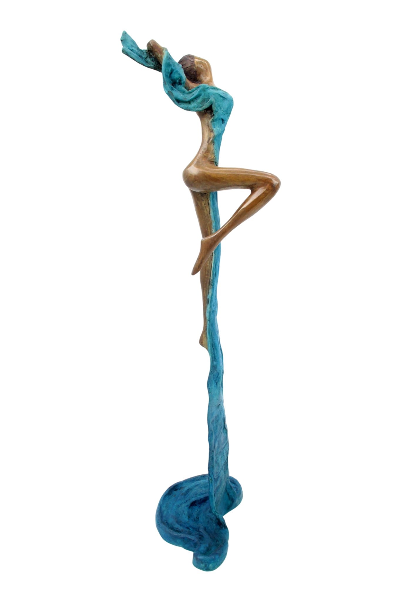 Bronze Issouf danseuse 50 cm bleu n°1 