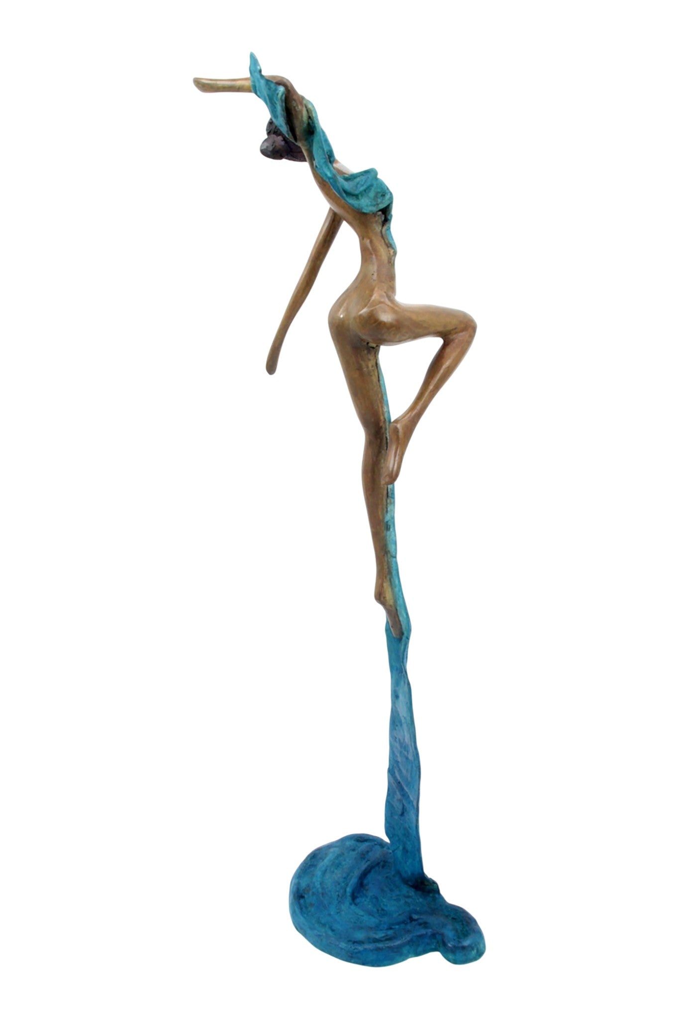 Bronze Issouf danseuse 50 cm bleu n°1 