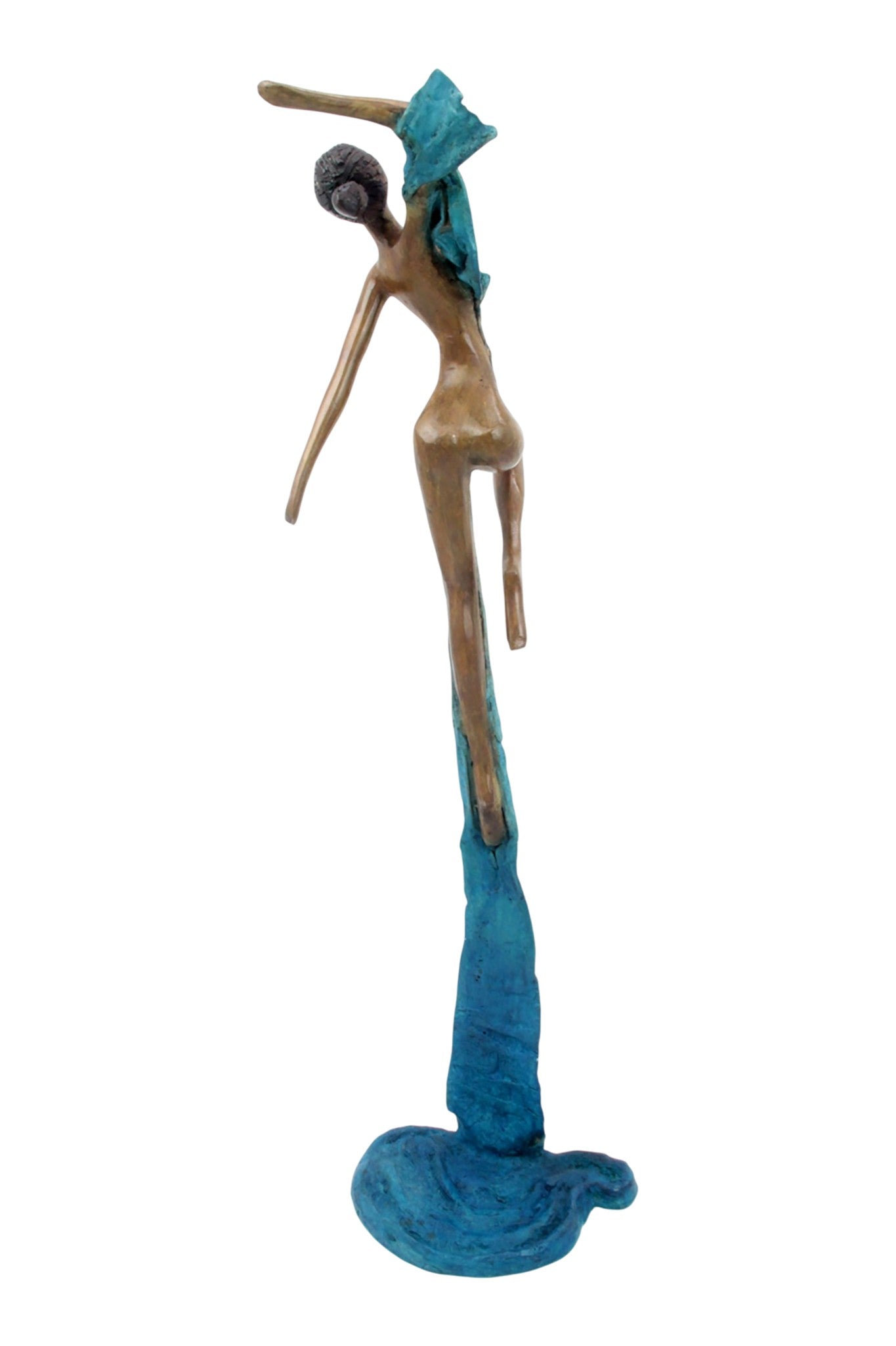 Bronze Issouf danseuse 50 cm bleu n°1 