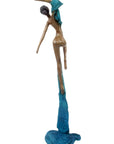 Bronze Issouf danseuse 50 cm bleu n°1 