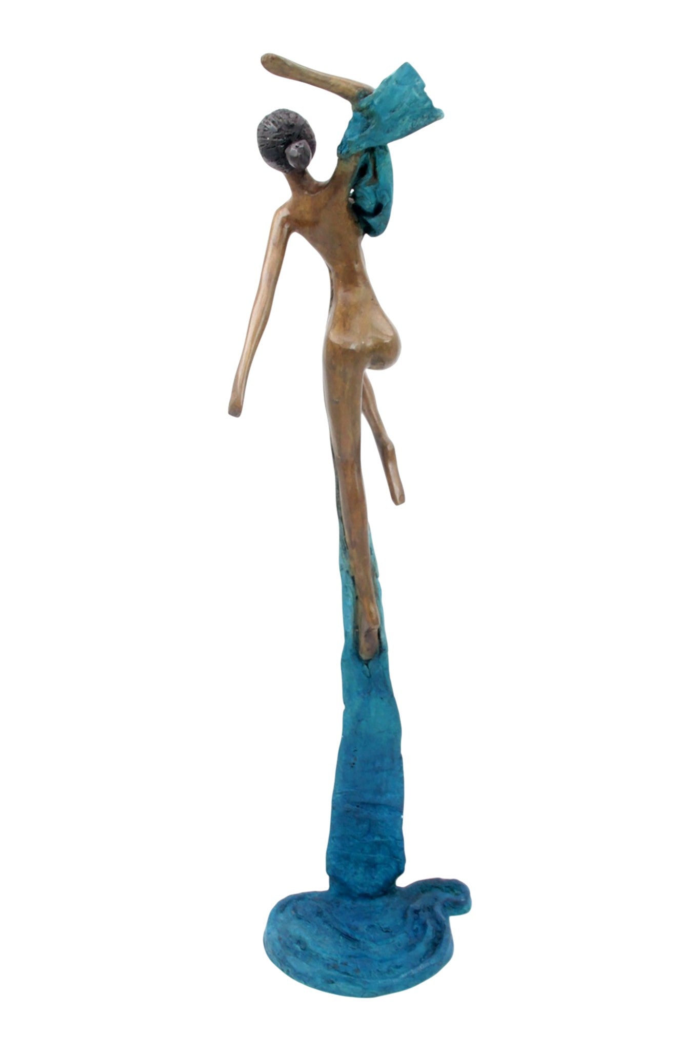Bronze Issouf danseuse 50 cm bleu n°1 