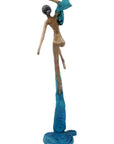 Bronze Issouf danseuse 50 cm bleu n°1 