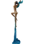 Bronze Issouf danseuse 50 cm bleu n°1 