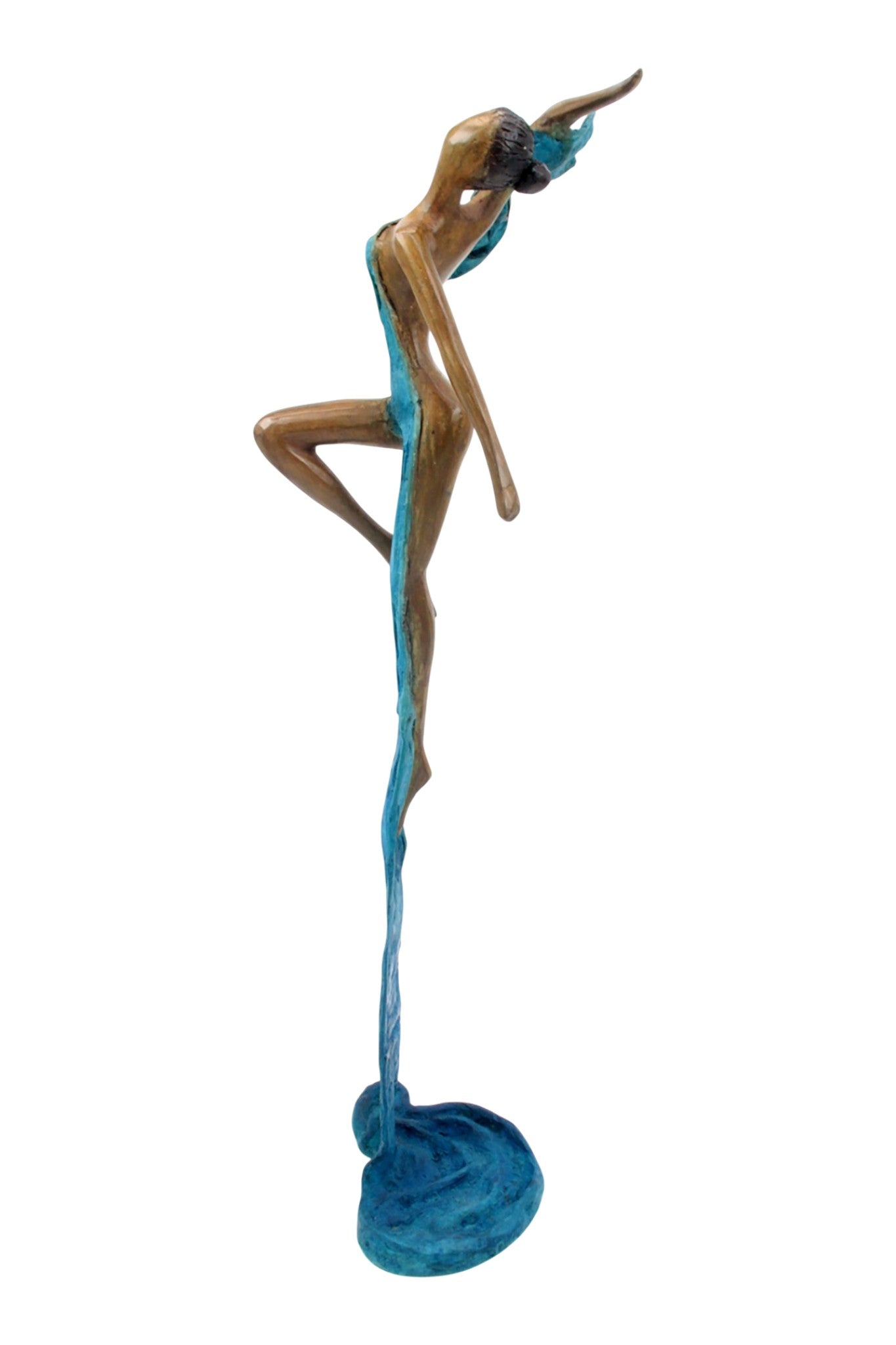 Bronze Issouf danseuse 50 cm bleu n°1 