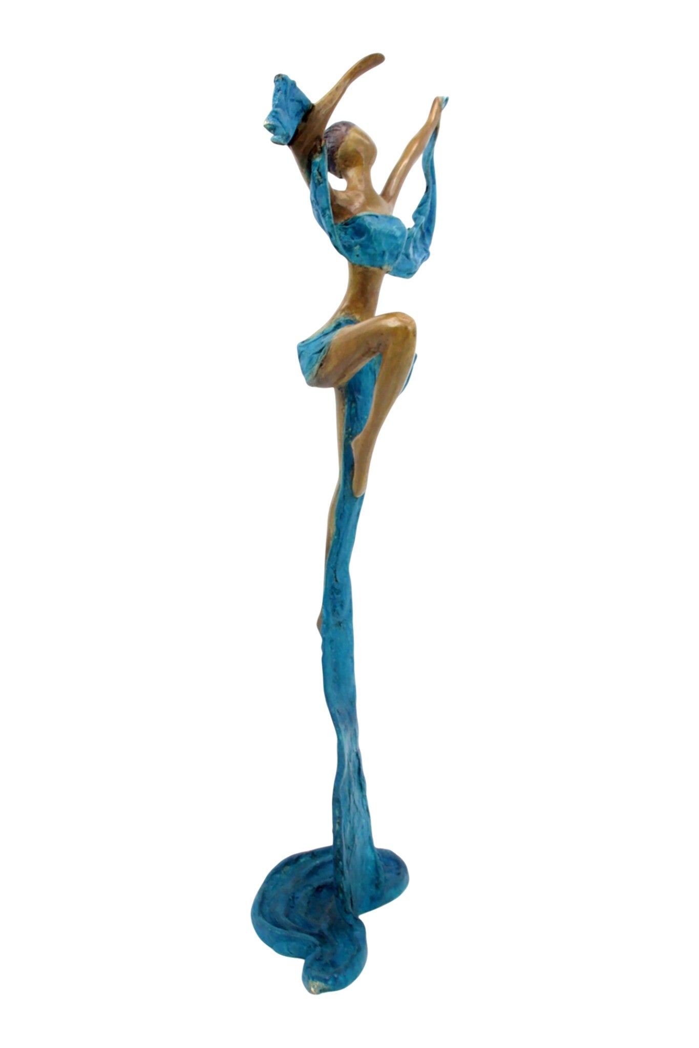 Bronze Issouf danseuse 50 cm bleu n°2 