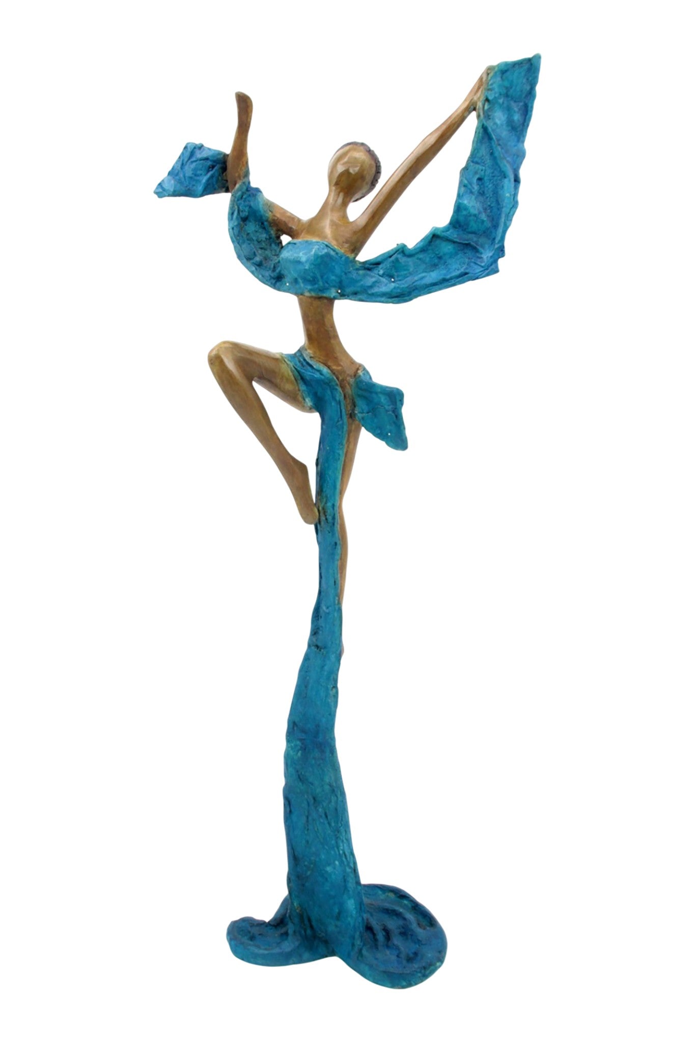 Bronze Issouf danseuse 50 cm bleu n°2 