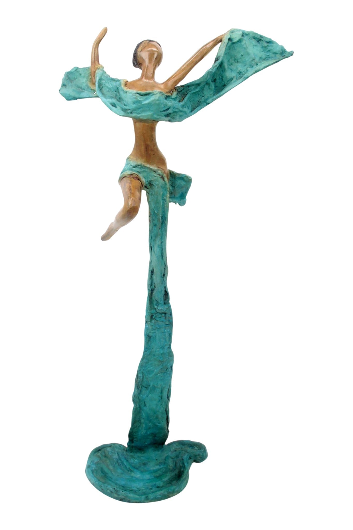 Bronze Issouf danseuse 50 cm turquoise n°1 