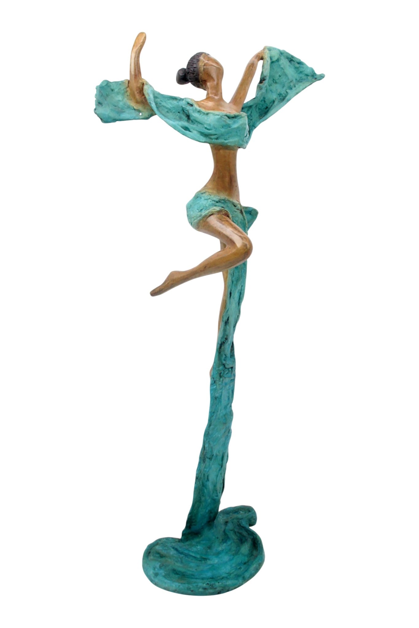 Bronze Issouf danseuse 50 cm turquoise n°1 