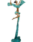Bronze Issouf danseuse 50 cm turquoise n°1 
