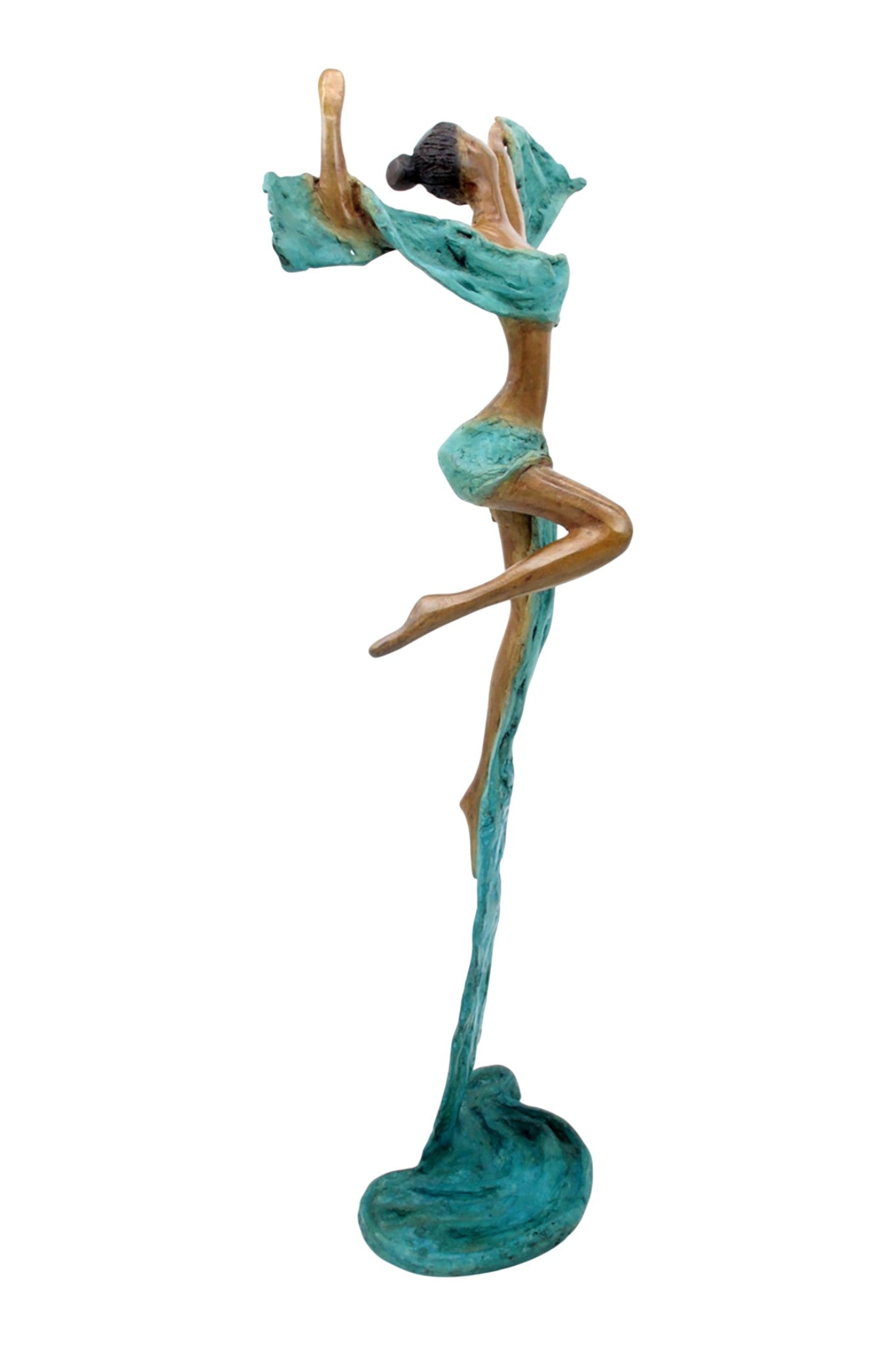 Bronze Issouf danseuse 50 cm turquoise n°1 
