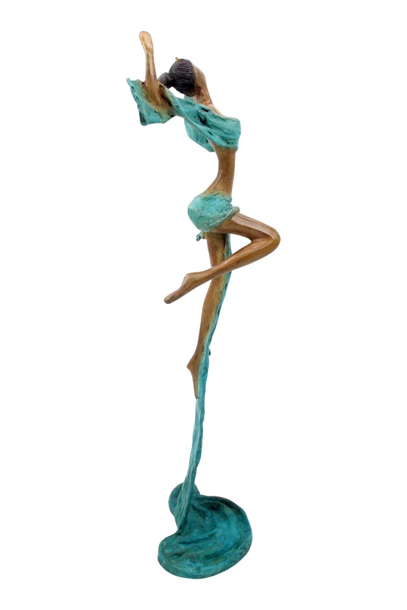 Bronze Issouf danseuse 50 cm turquoise n°1 