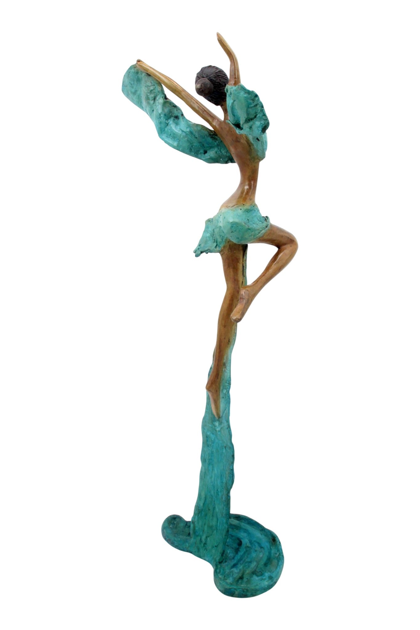 Bronze Issouf danseuse 50 cm turquoise n°1 