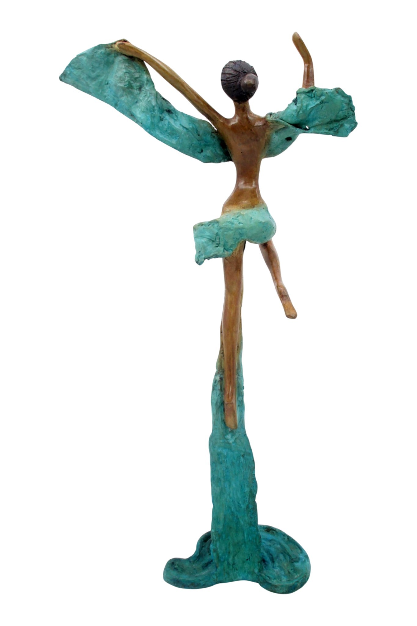 Bronze Issouf danseuse 50 cm turquoise n°1 