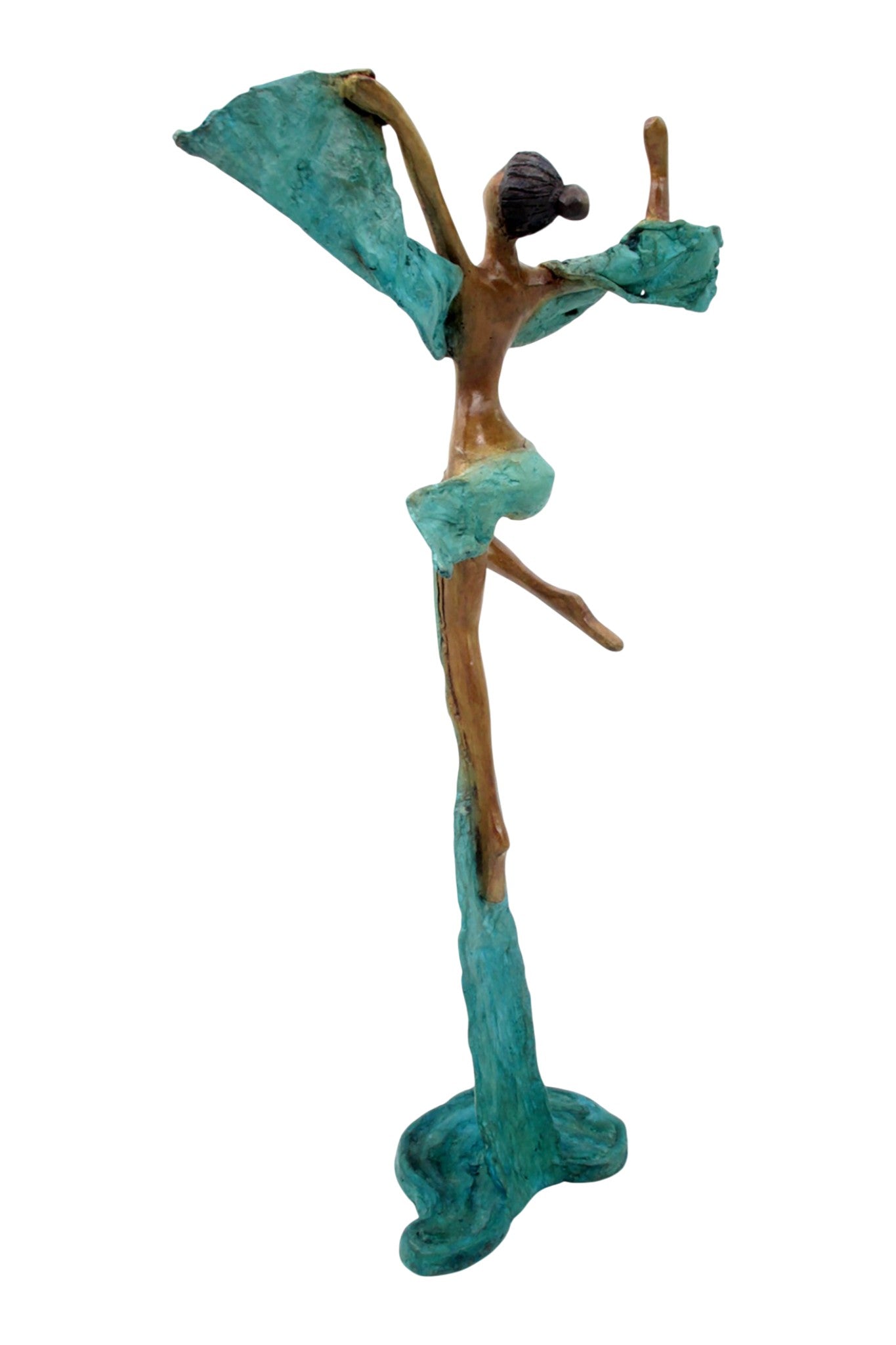 Bronze Issouf danseuse 50 cm turquoise n°1 