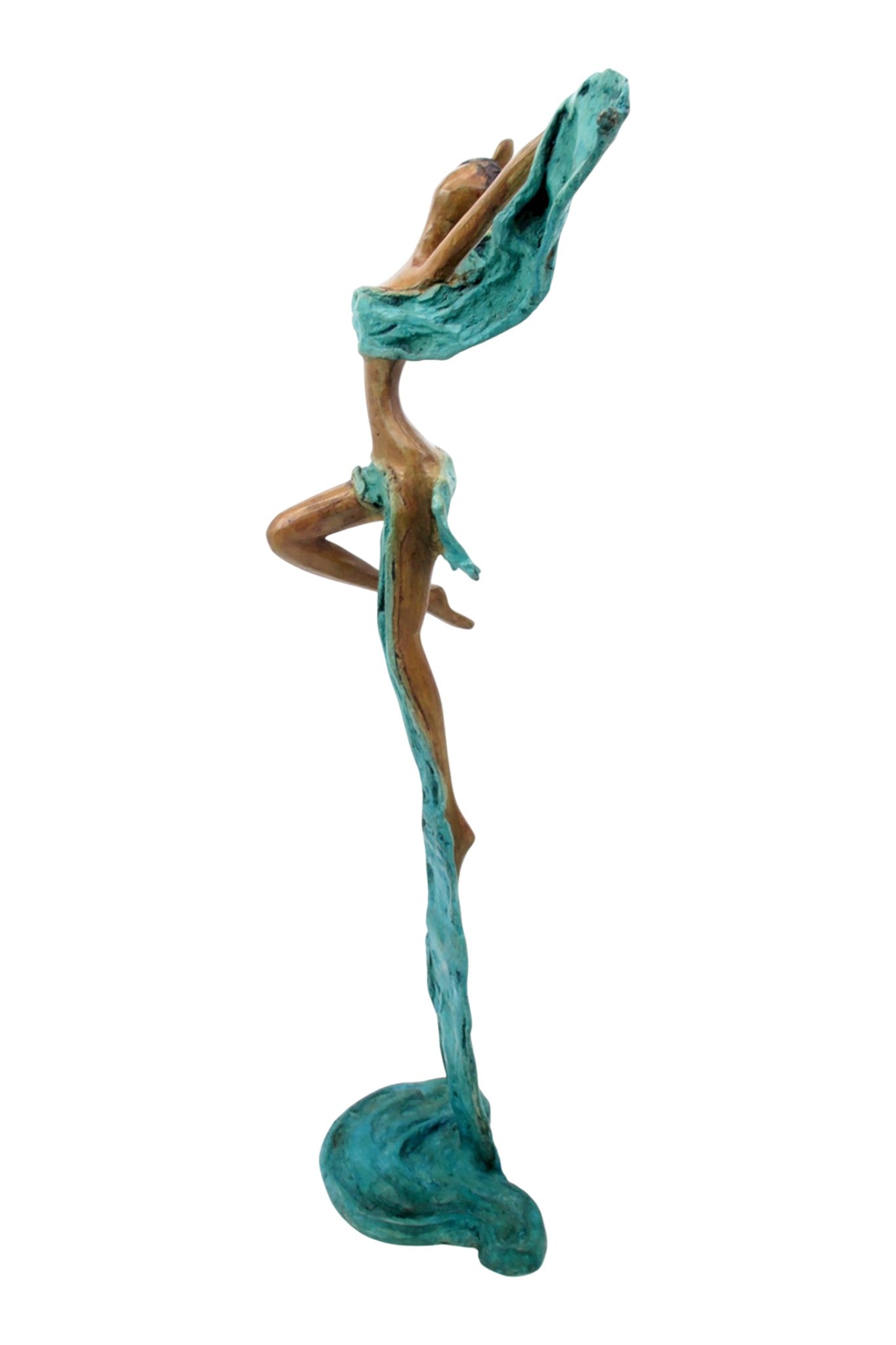 Bronze Issouf danseuse 50 cm turquoise n°1 