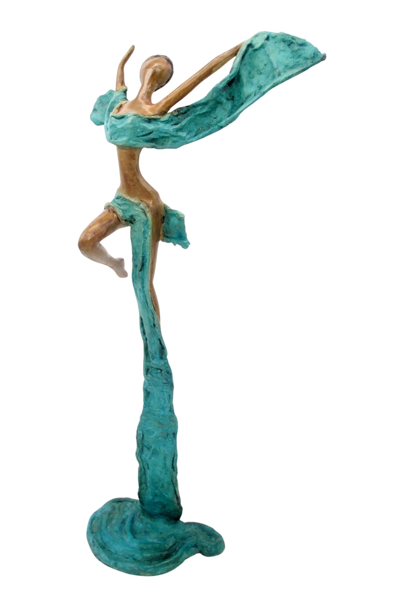 Bronze Issouf danseuse 50 cm turquoise n°1 