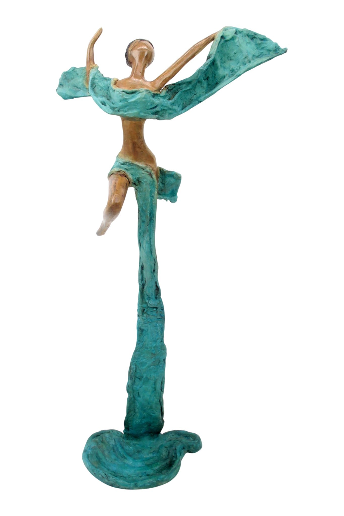 Bronze Issouf danseuse 50 cm turquoise n°1 