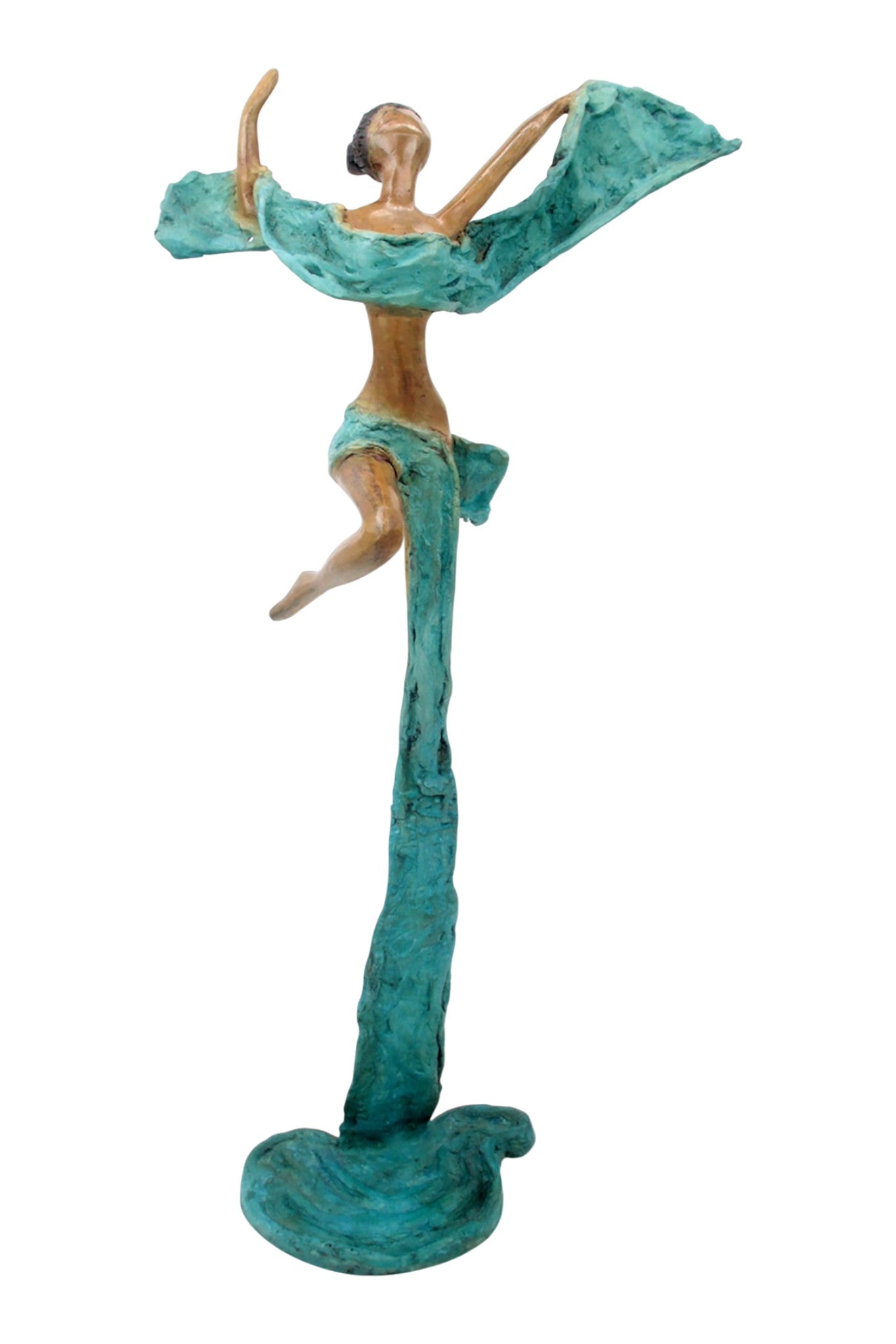Bronze Issouf danseuse 50 cm turquoise n°1 