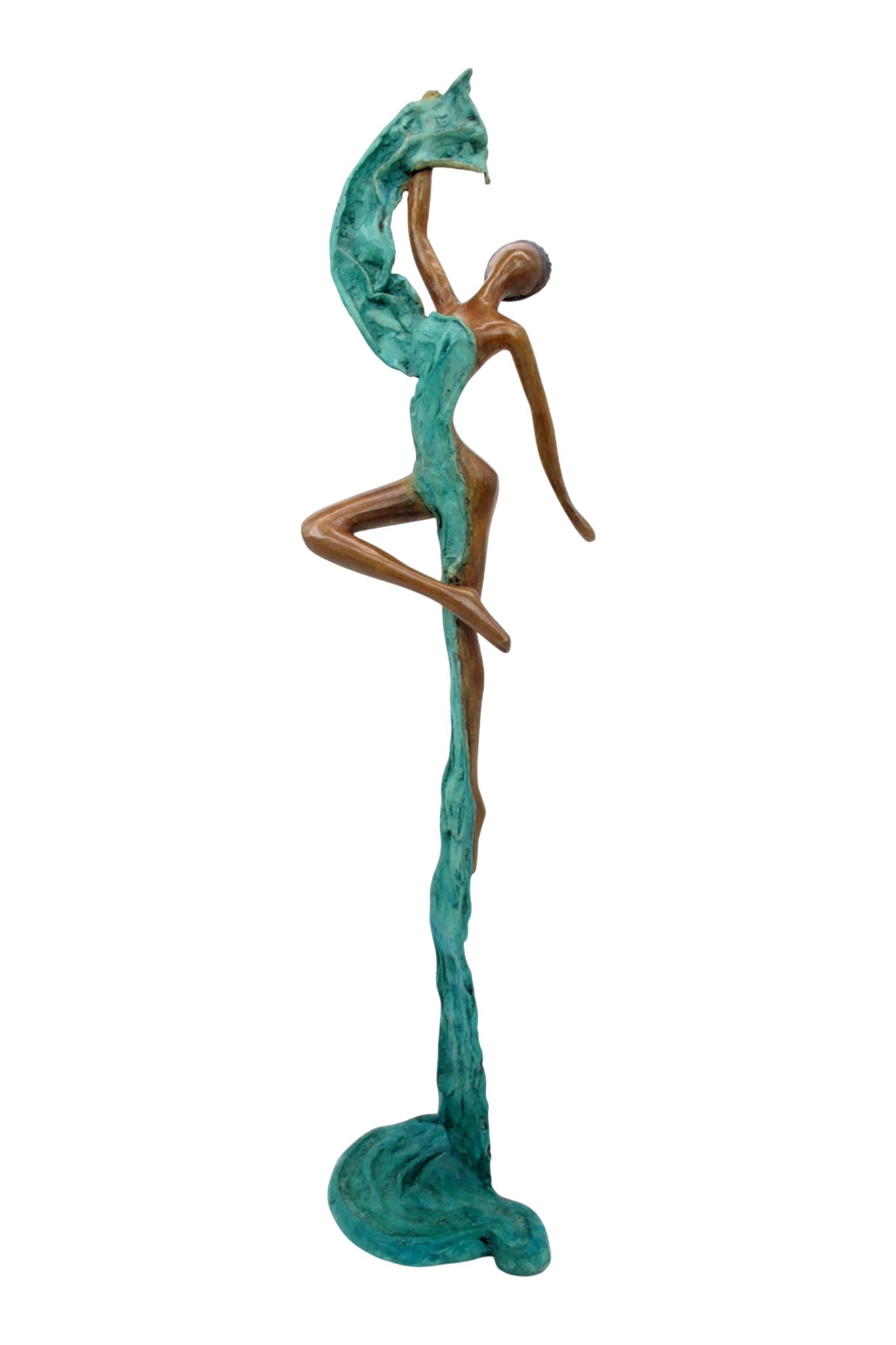 Bronze Issouf danseuse 50 cm turquoise n°2 