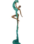 Bronze Issouf danseuse 50 cm turquoise n°2 