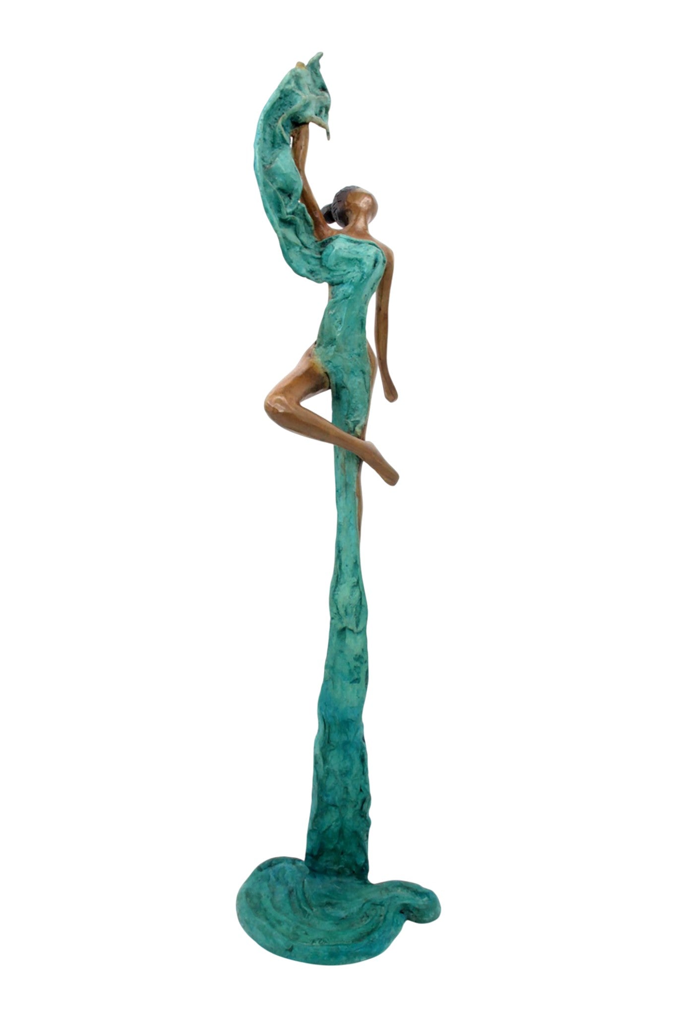 Bronze Issouf danseuse 50 cm turquoise n°2 