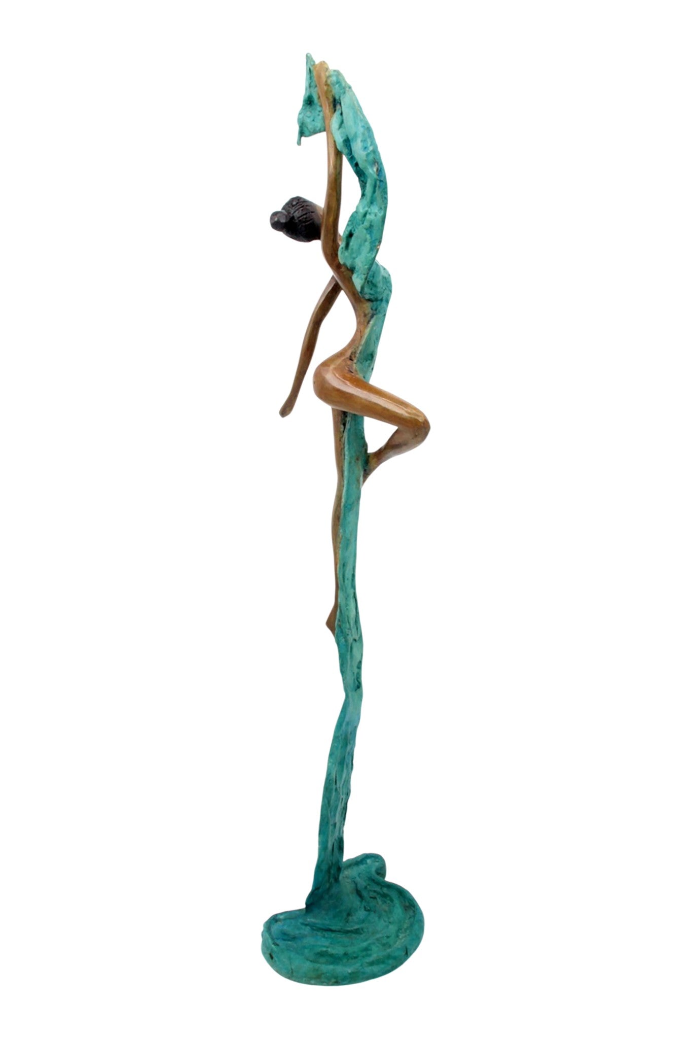 Bronze Issouf danseuse 50 cm turquoise n°2 