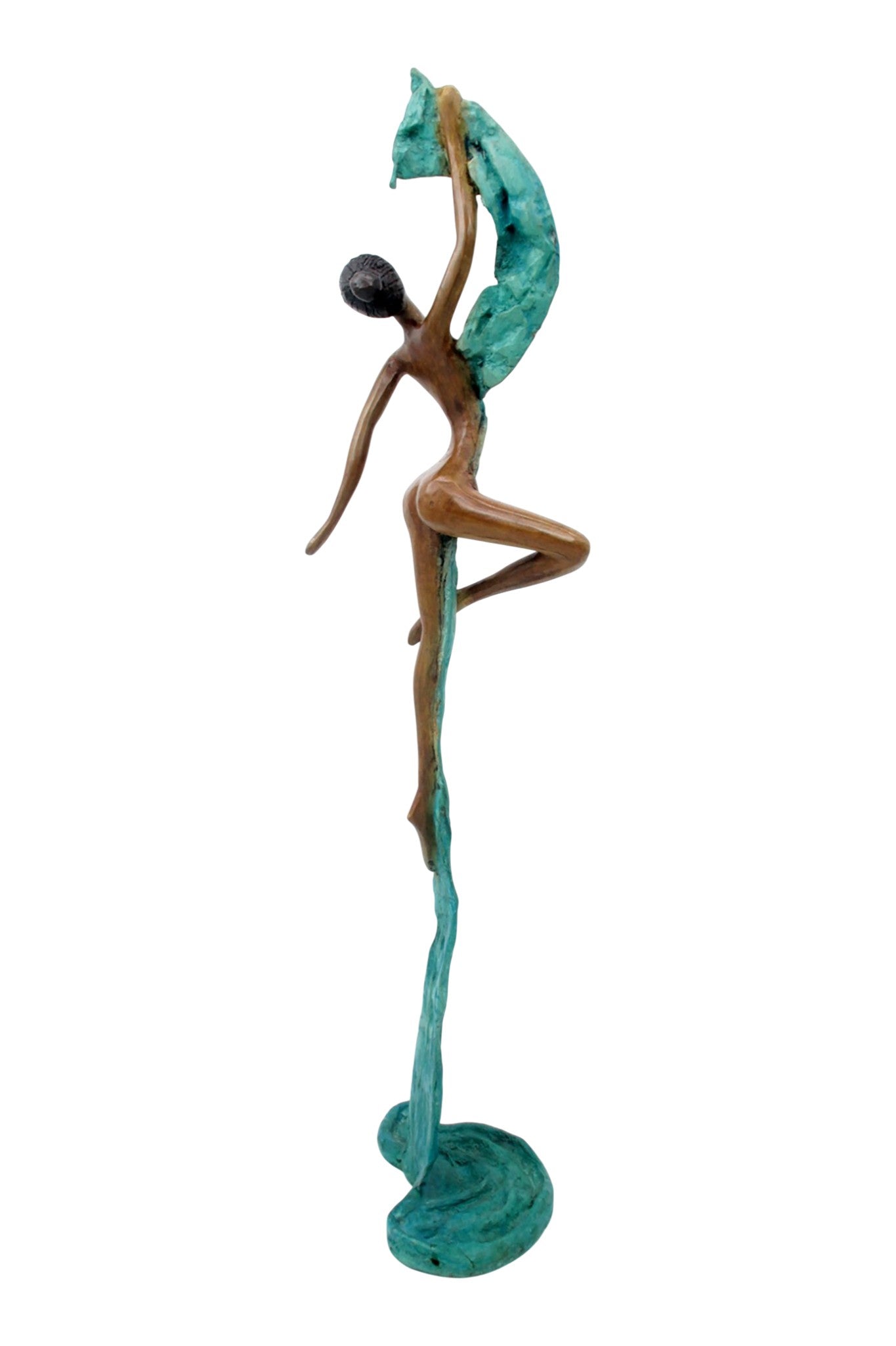 Bronze Issouf danseuse 50 cm turquoise n°2 