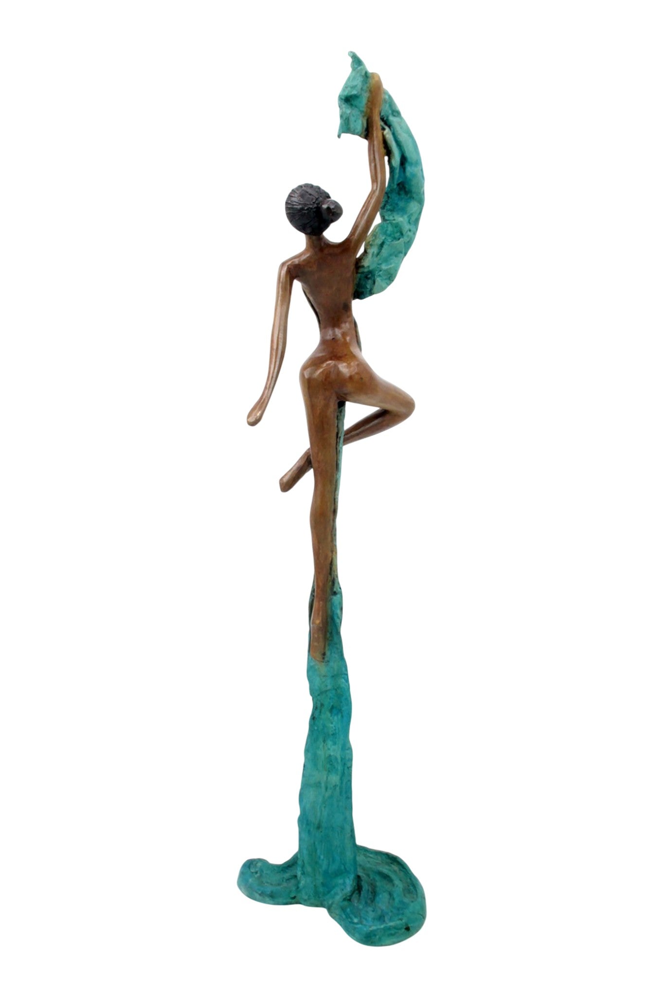 Bronze Issouf danseuse 50 cm turquoise n°2 