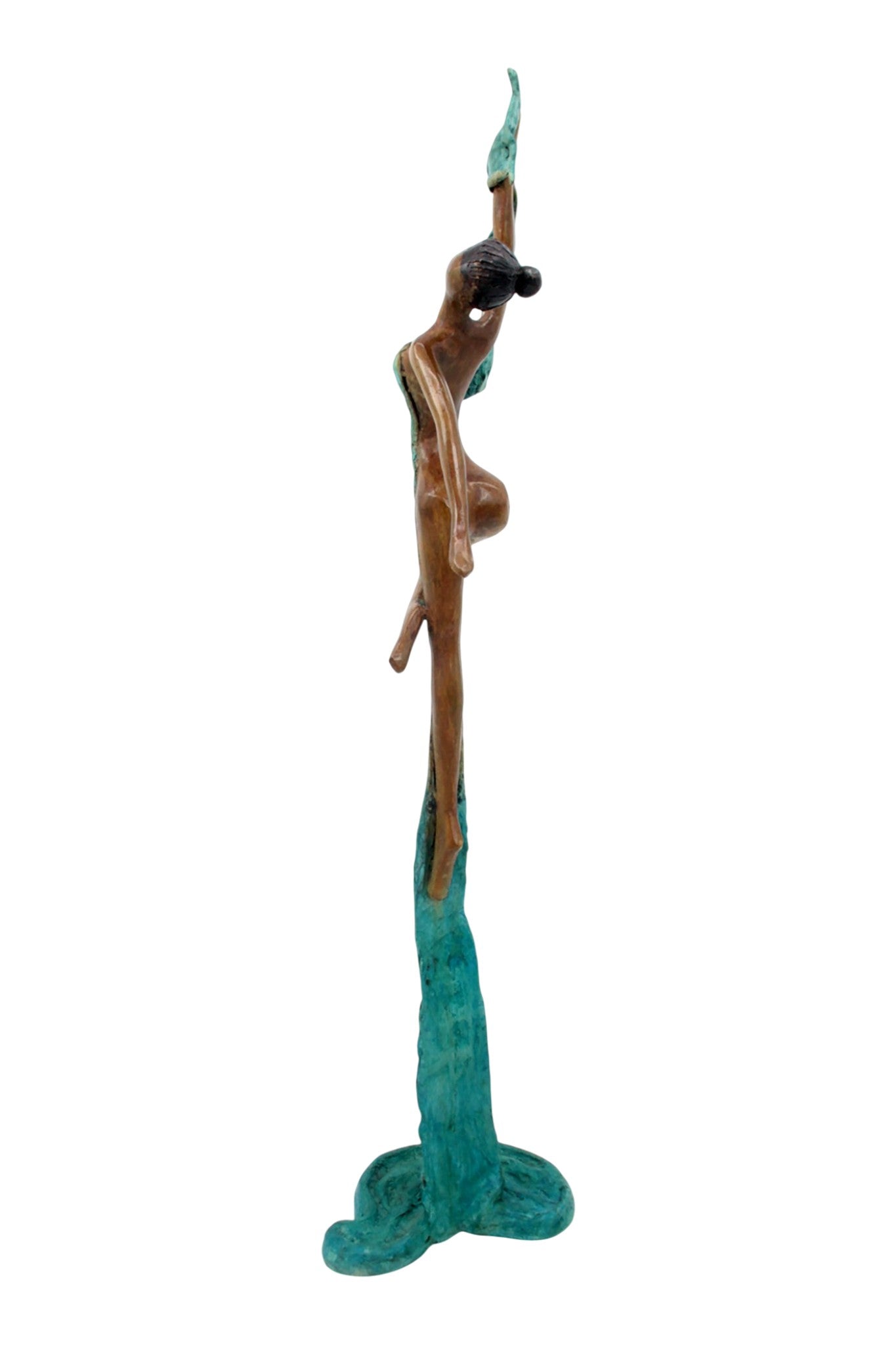 Bronze Issouf danseuse 50 cm turquoise n°2 