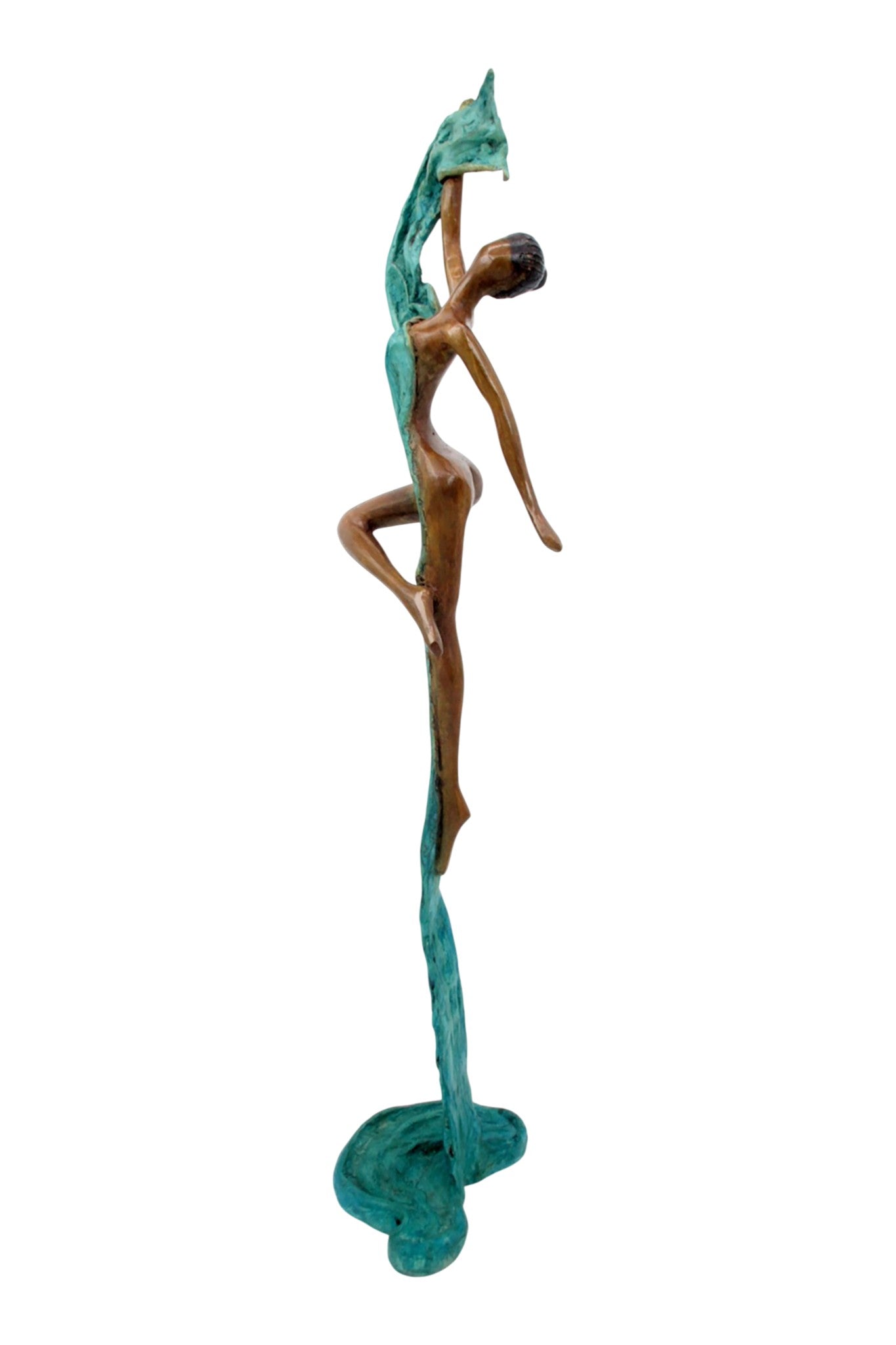 Bronze Issouf danseuse 50 cm turquoise n°2 