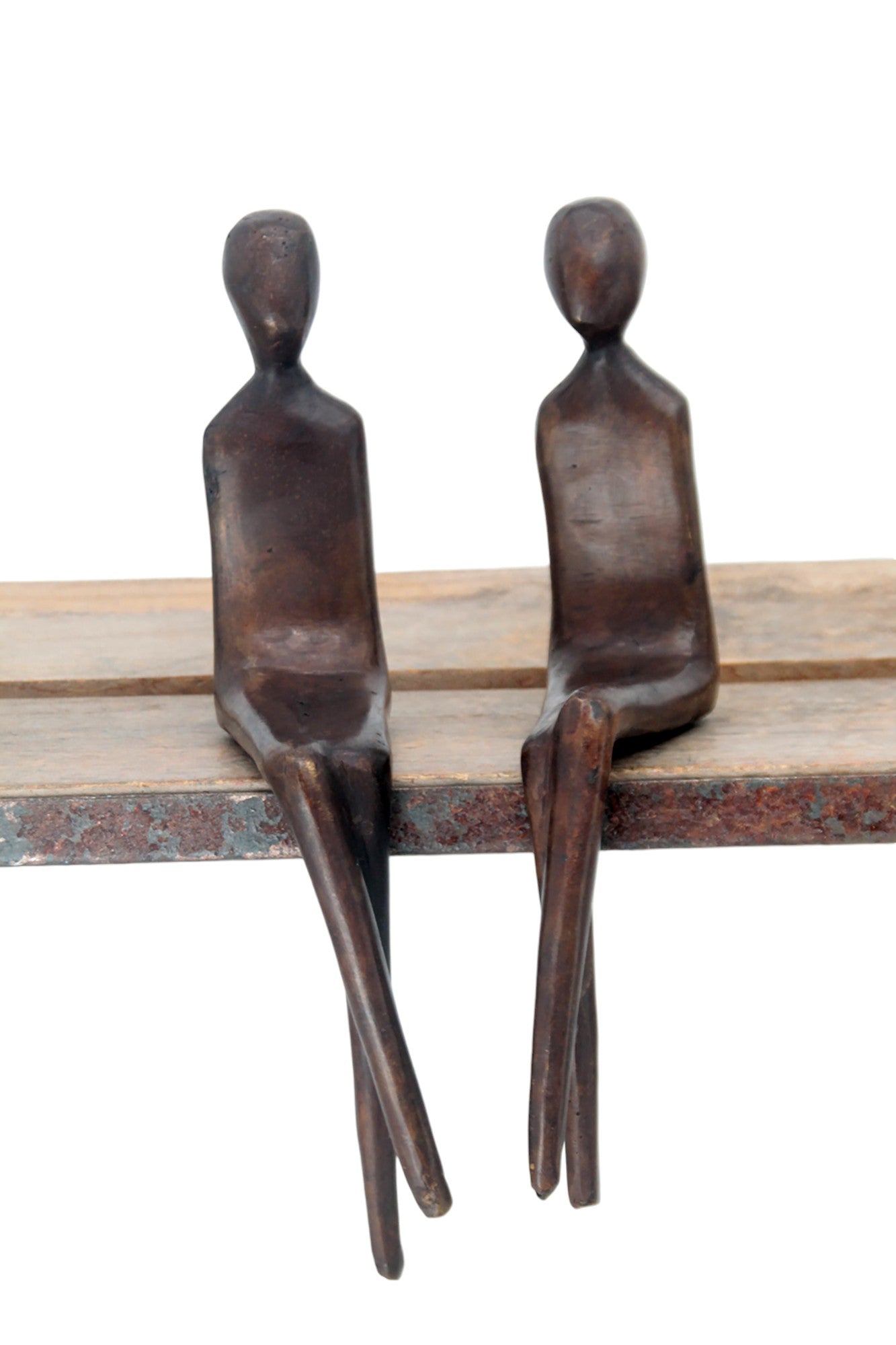 Bronze couple abstrait 20 cm marron n°1 Bronzes d'Afrique