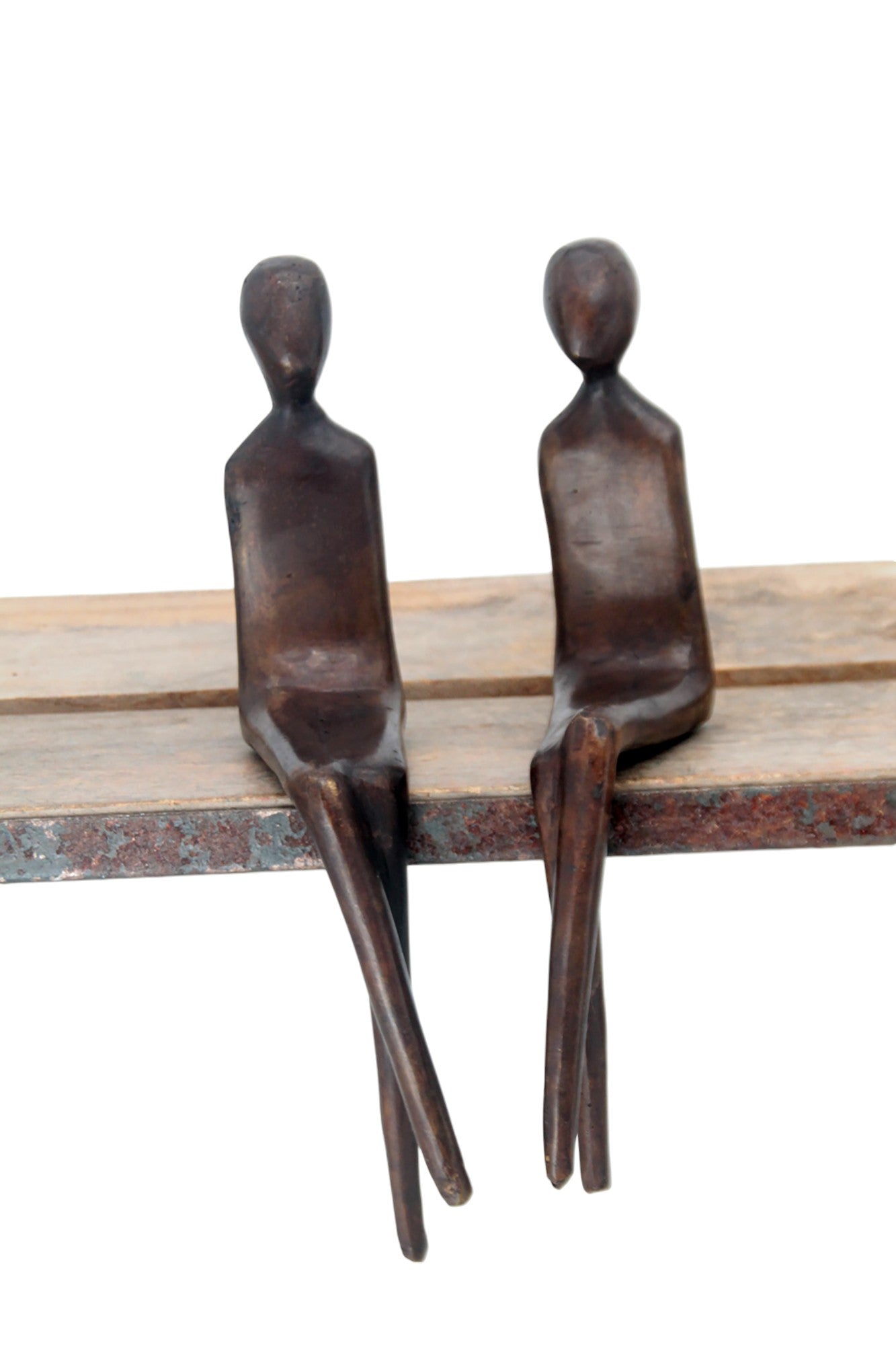 Bronze couple abstrait 20 cm marron n°1 Bronzes d'Afrique